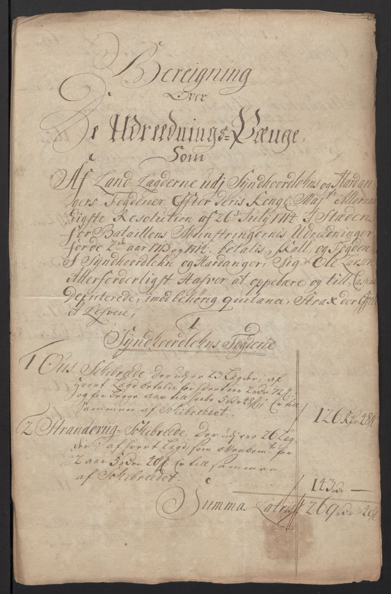 Rentekammeret inntil 1814, Reviderte regnskaper, Fogderegnskap, RA/EA-4092/R48/L2991: Fogderegnskap Sunnhordland og Hardanger, 1715, p. 91