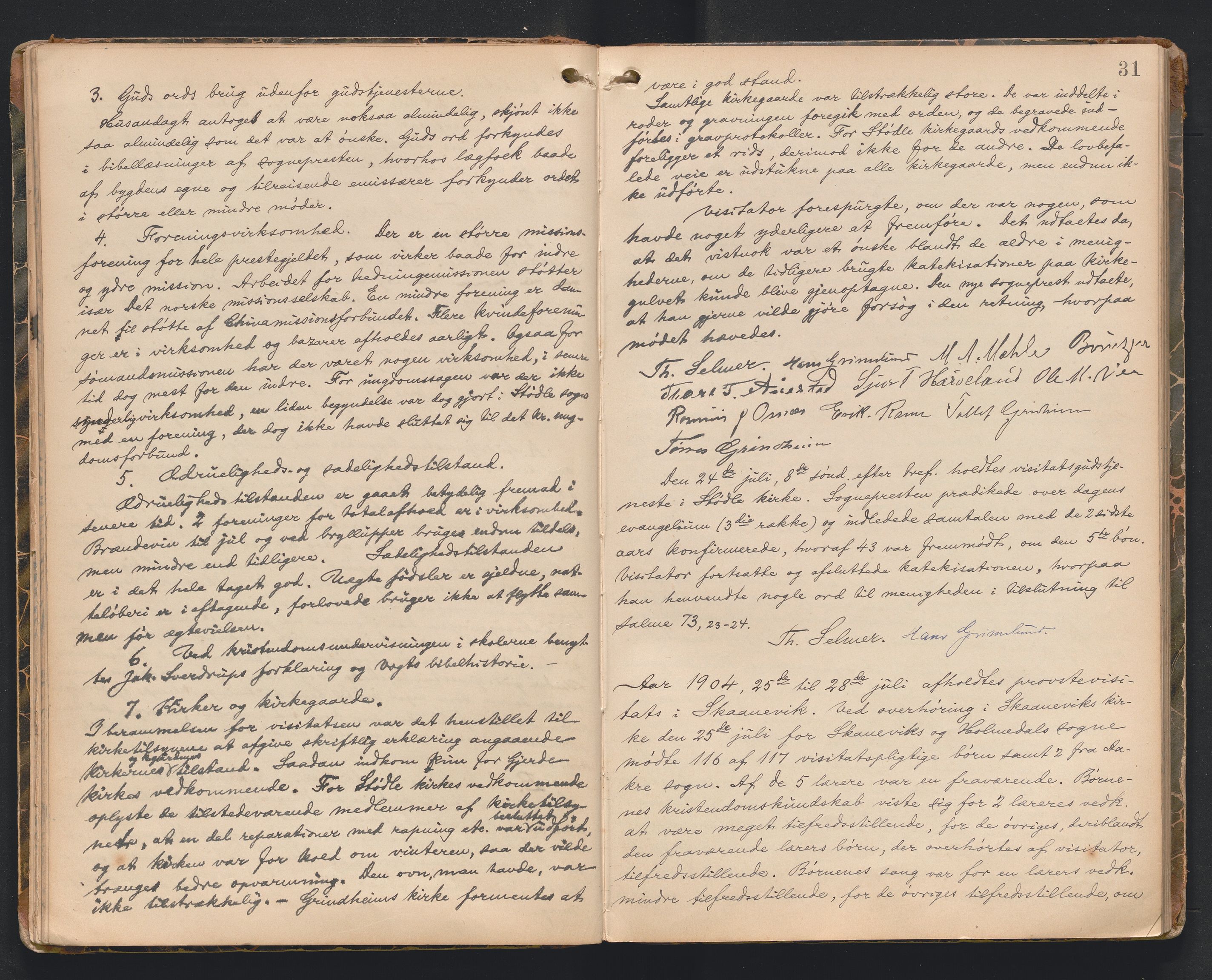 Søndre Sunnhordland prosti, AV/SAB-A-99913/F/L0002: Visitasprotokoll, 1895-1967, p. 30b-31a