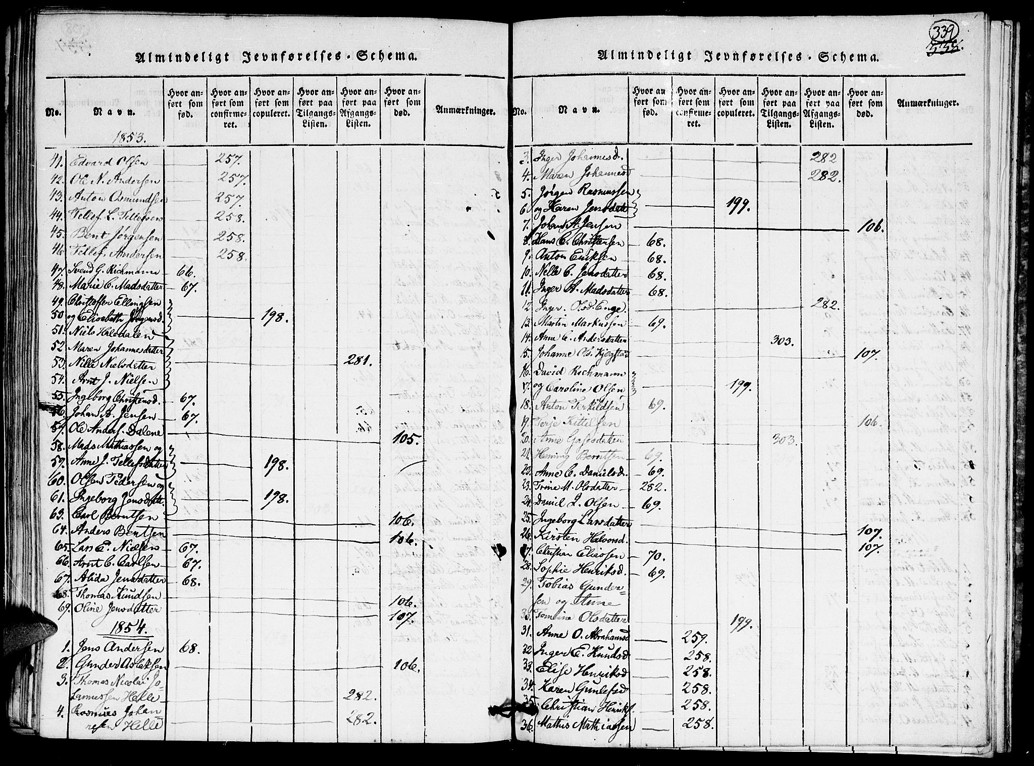 Hommedal sokneprestkontor, SAK/1111-0023/F/Fa/Faa/L0001: Parish register (official) no. A 1, 1816-1860, p. 339