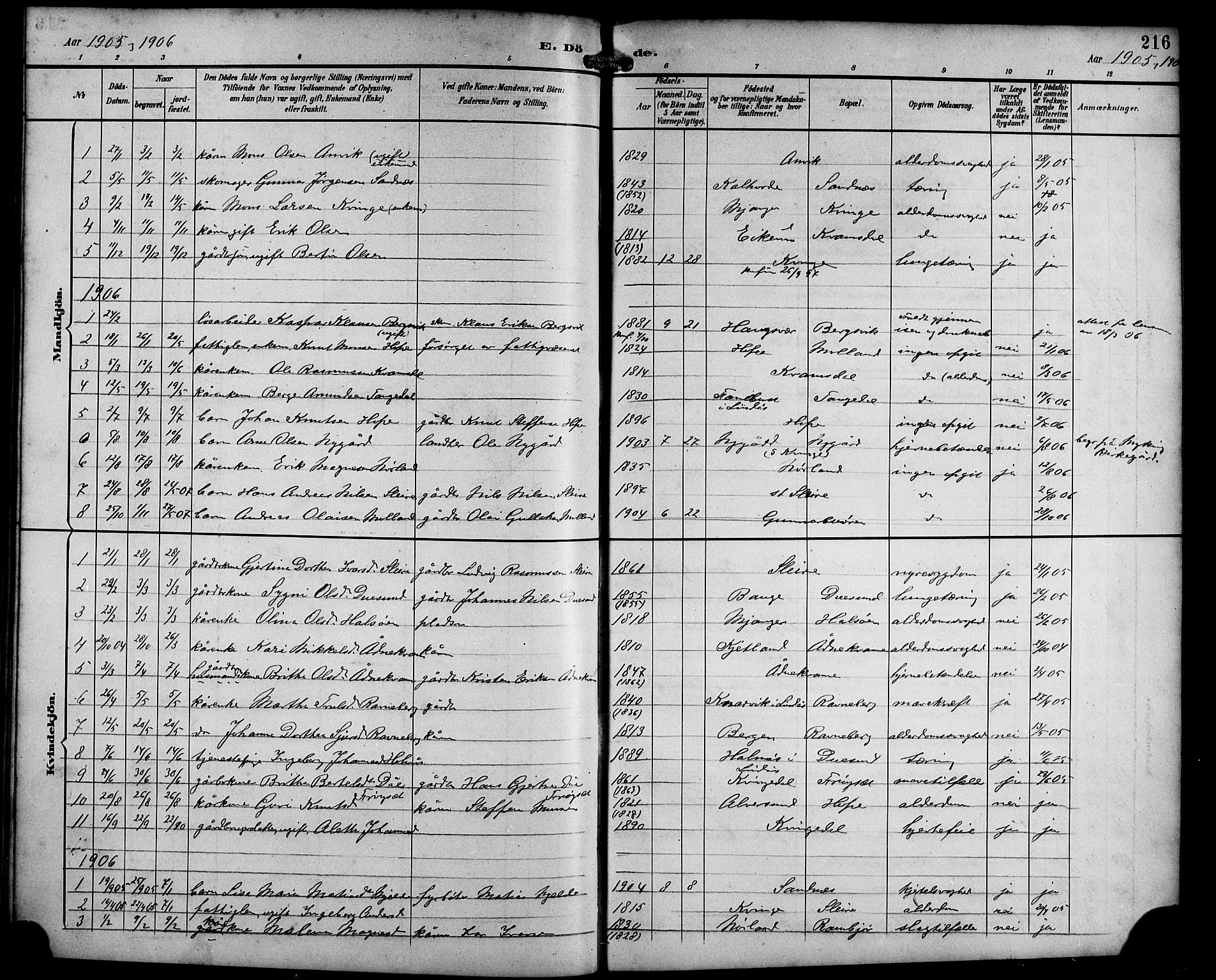 Masfjorden Sokneprestembete, AV/SAB-A-77001: Parish register (copy) no. B 1, 1892-1913, p. 216