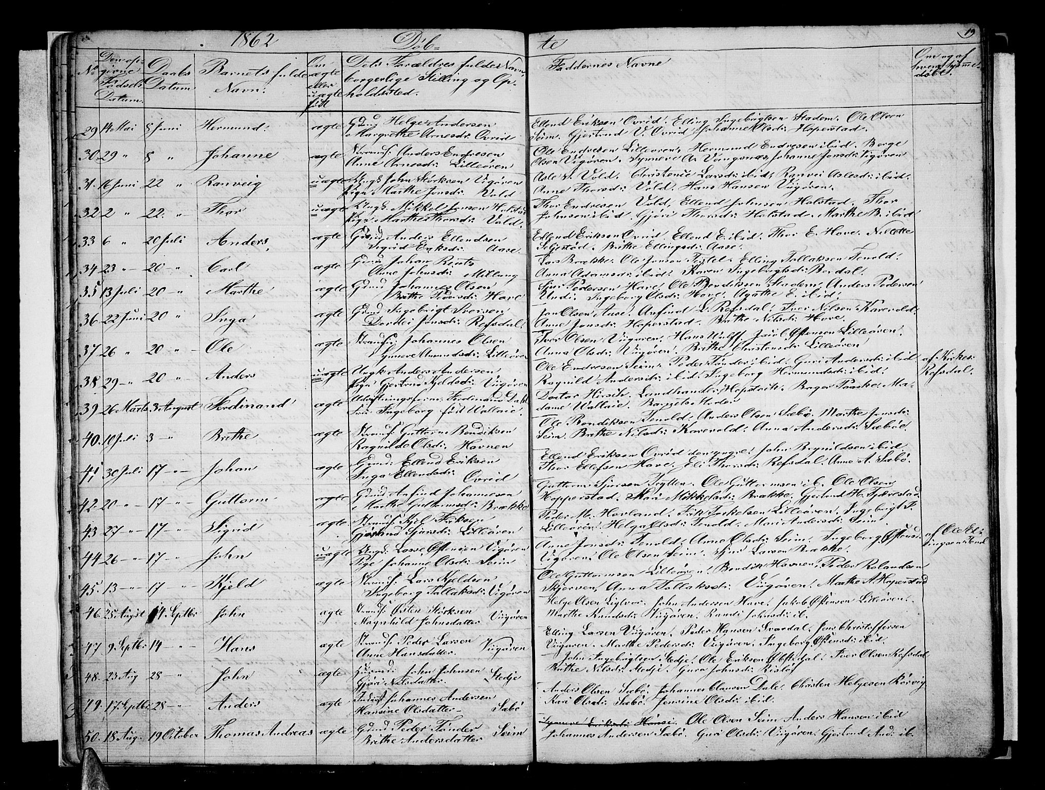 Vik sokneprestembete, AV/SAB-A-81501/H/Hab/Haba/L0002: Parish register (copy) no. A 2, 1856-1877, p. 19
