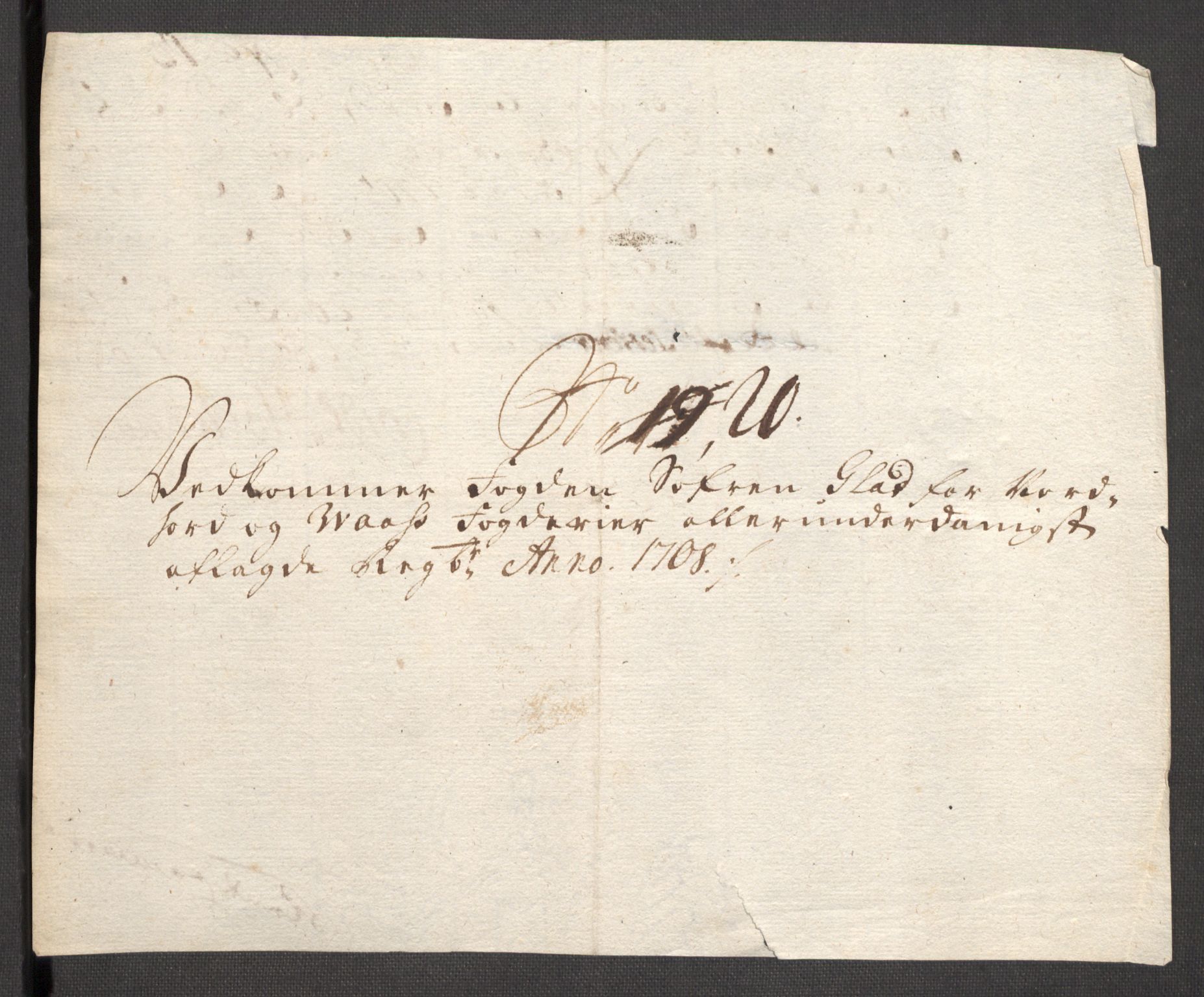 Rentekammeret inntil 1814, Reviderte regnskaper, Fogderegnskap, RA/EA-4092/R51/L3189: Fogderegnskap Nordhordland og Voss, 1708, p. 356