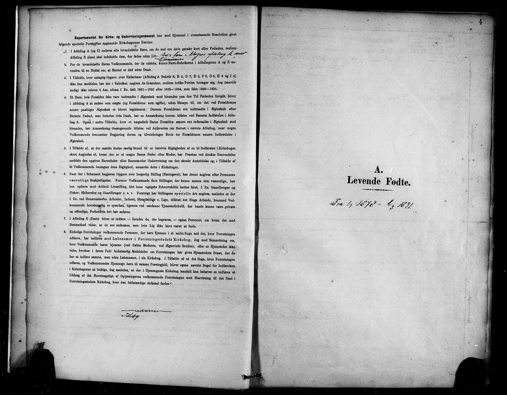 Sandviken Sokneprestembete, SAB/A-77601/H/Ha/L0004: Parish register (official) no. B 1, 1878-1891, p. 4