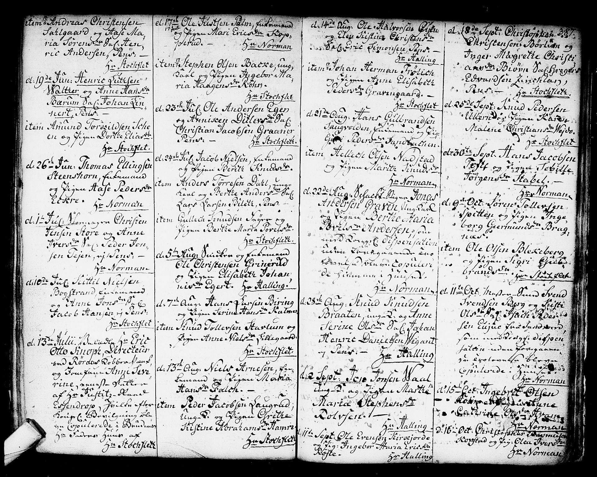 Kongsberg kirkebøker, AV/SAKO-A-22/F/Fa/L0006: Parish register (official) no. I 6, 1783-1797, p. 387