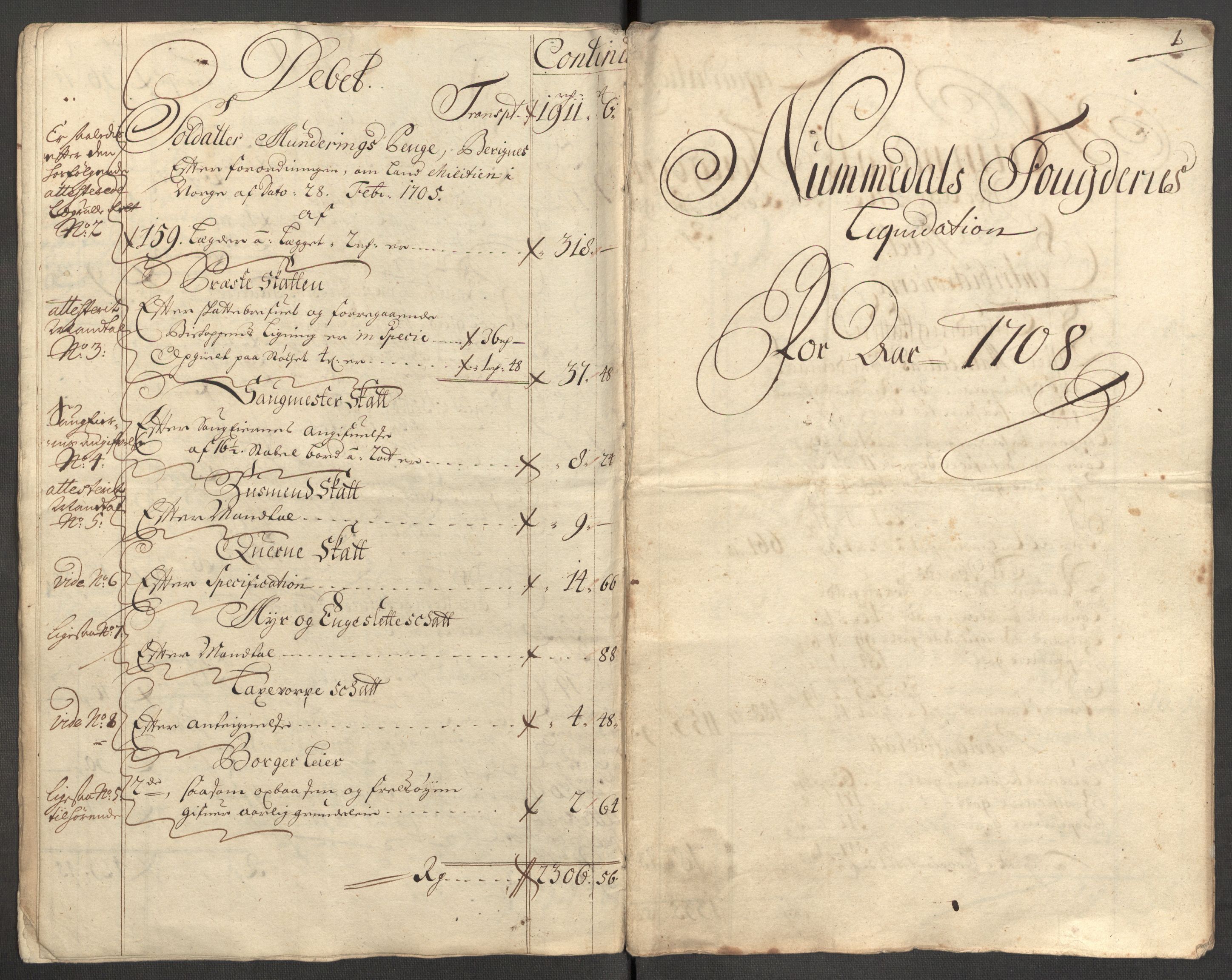 Rentekammeret inntil 1814, Reviderte regnskaper, Fogderegnskap, AV/RA-EA-4092/R64/L4430: Fogderegnskap Namdal, 1707-1708, p. 230