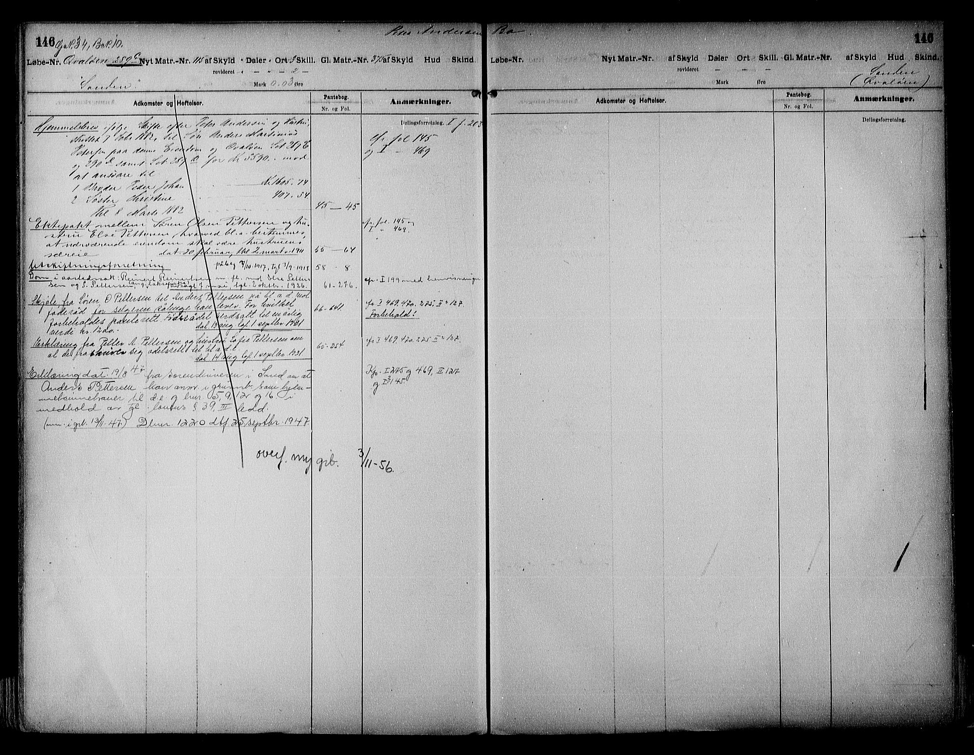 Vestre Nedenes/Sand sorenskriveri, SAK/1221-0010/G/Ga/L0017: Mortgage register no. 13a, 1872-1956, p. 146