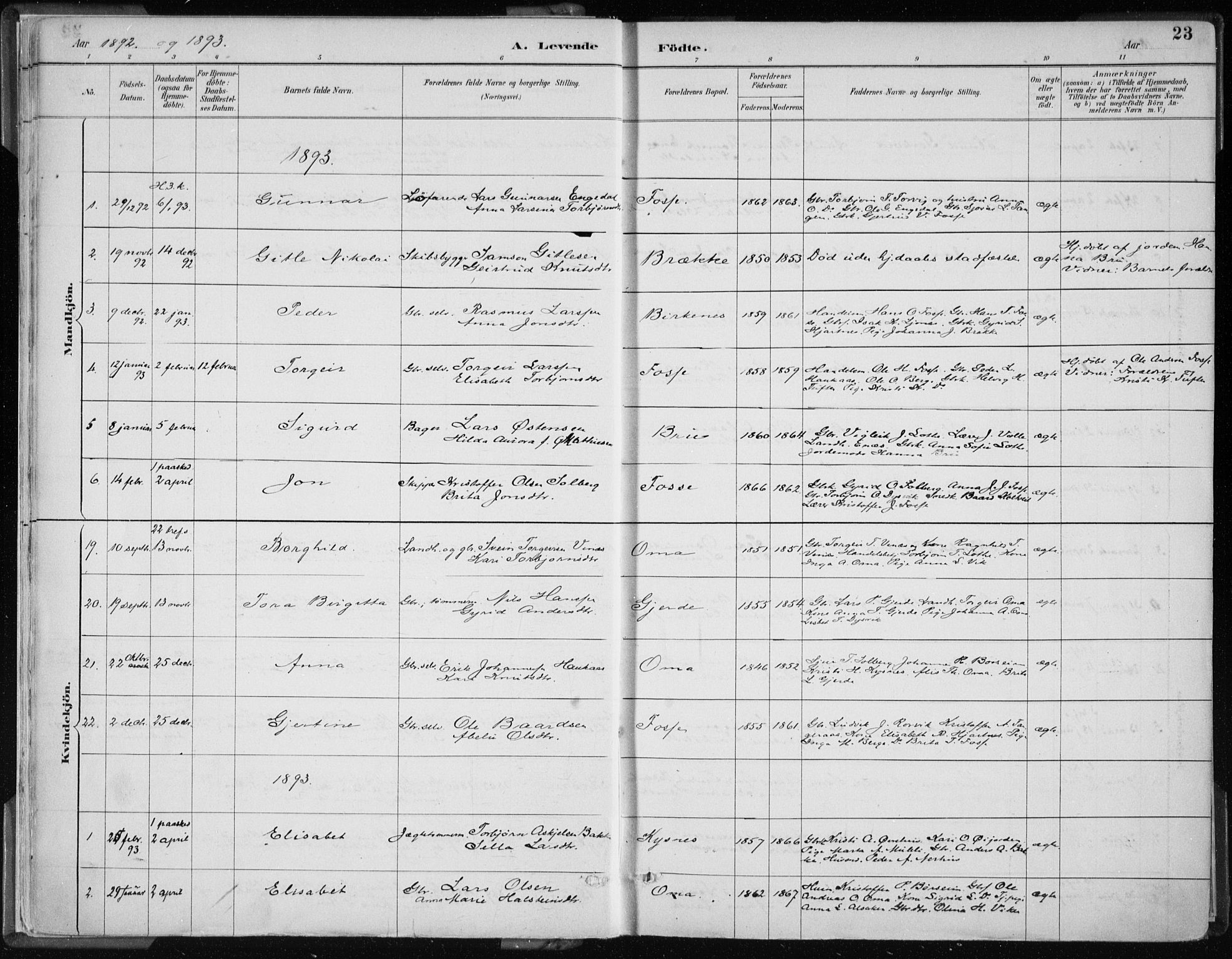 Strandebarm sokneprestembete, AV/SAB-A-78401/H/Haa: Parish register (official) no. B  1, 1886-1908, p. 23