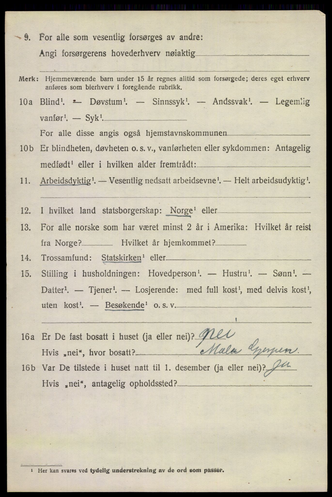 SAKO, 1920 census for Gjerpen, 1920, p. 5207