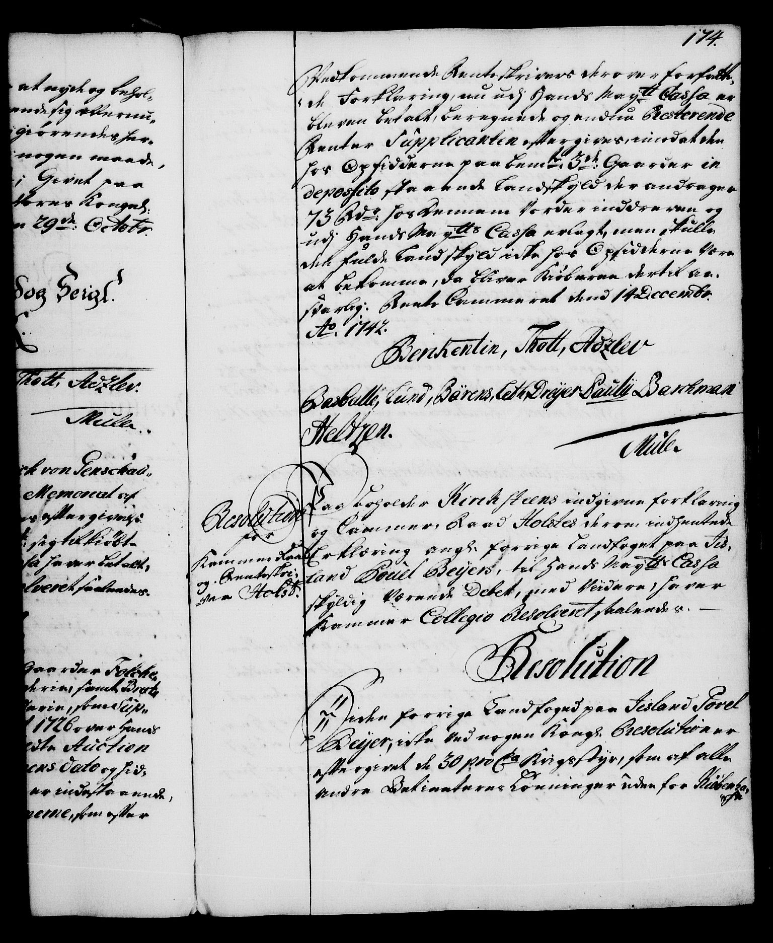 Rentekammeret, Kammerkanselliet, RA/EA-3111/G/Gg/Gga/L0005: Norsk ekspedisjonsprotokoll med register (merket RK 53.5), 1741-1749, p. 174