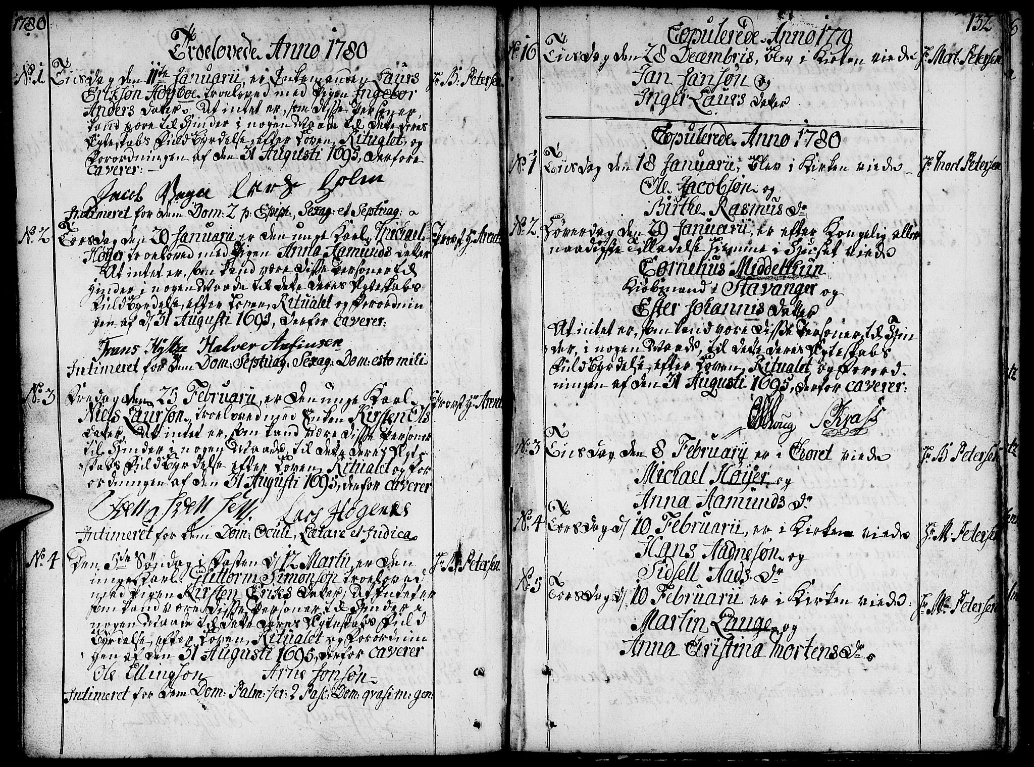 Domkirken sokneprestkontor, SAST/A-101812/001/30/30BA/L0004: Parish register (official) no. A 4, 1744-1782, p. 132