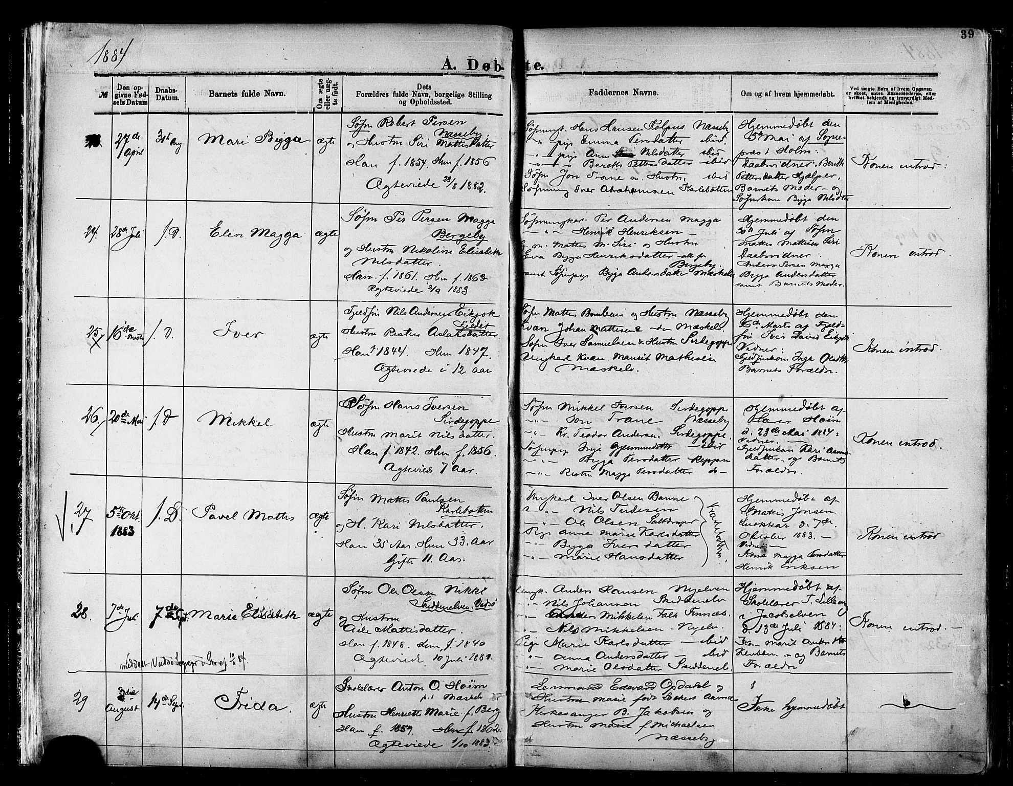 Nesseby sokneprestkontor, AV/SATØ-S-1330/H/Ha/L0004kirke: Parish register (official) no. 4, 1877-1884, p. 39