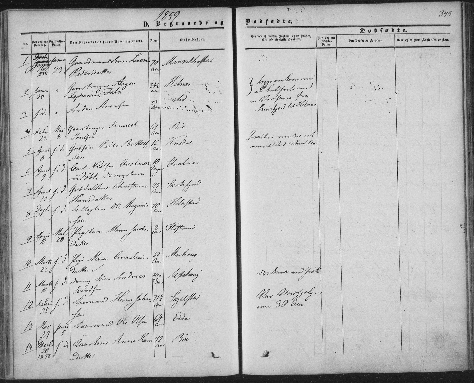 Ministerialprotokoller, klokkerbøker og fødselsregistre - Nordland, AV/SAT-A-1459/855/L0800: Parish register (official) no. 855A08, 1852-1864, p. 343