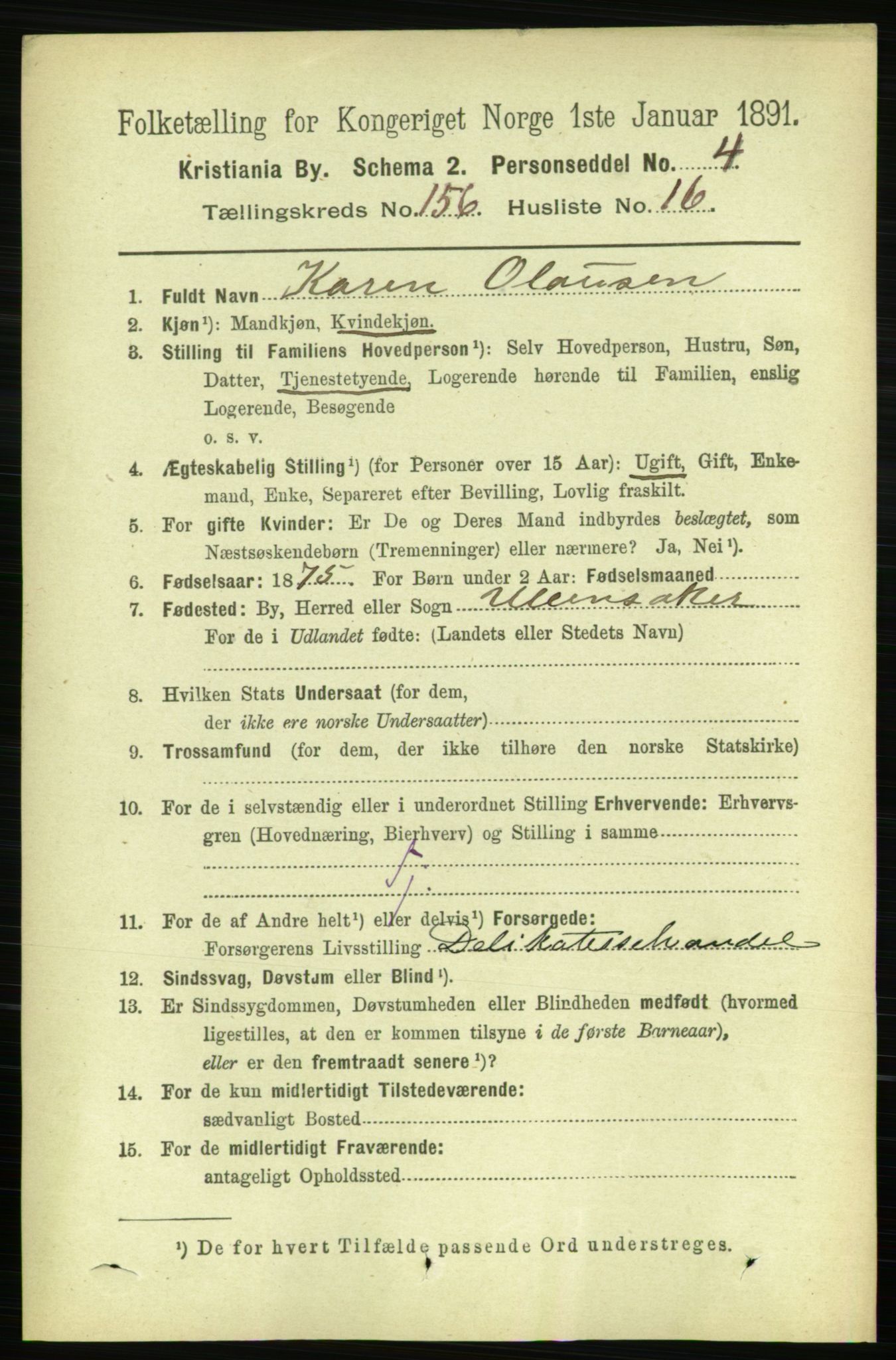 RA, 1891 census for 0301 Kristiania, 1891, p. 89086