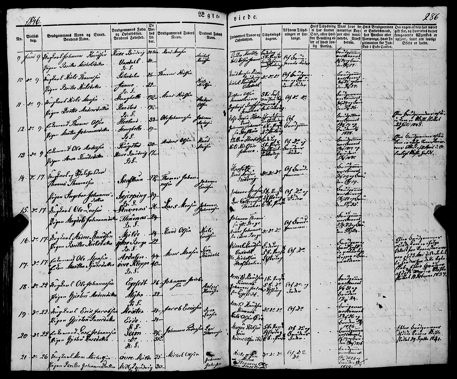 Haus sokneprestembete, AV/SAB-A-75601/H/Haa: Parish register (official) no. A 15, 1838-1847, p. 286