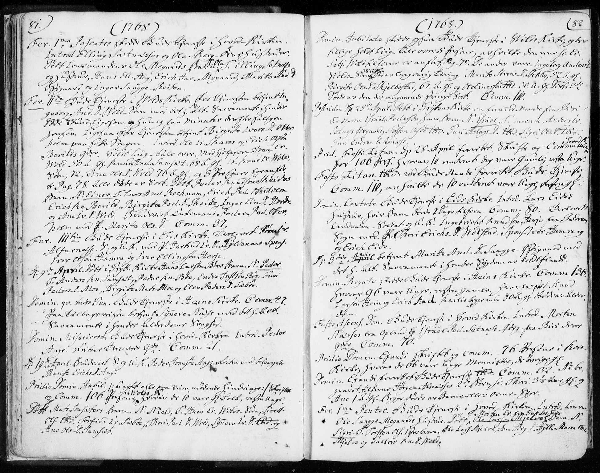 Ministerialprotokoller, klokkerbøker og fødselsregistre - Møre og Romsdal, AV/SAT-A-1454/544/L0569: Parish register (official) no. 544A02, 1764-1806, p. 81-82