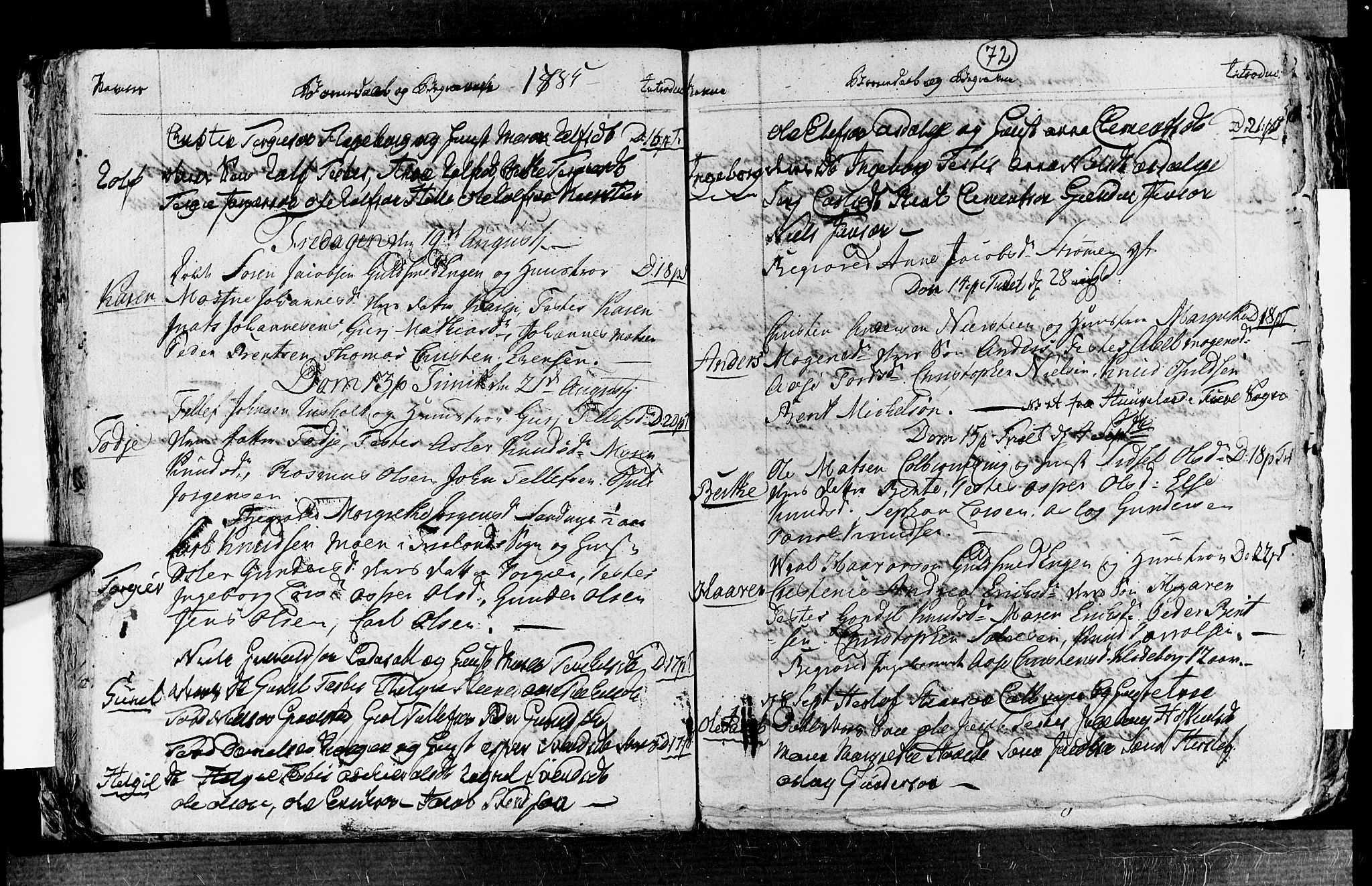 Øyestad sokneprestkontor, SAK/1111-0049/F/Fb/L0001: Parish register (copy) no. B 1, 1780-1794, p. 72