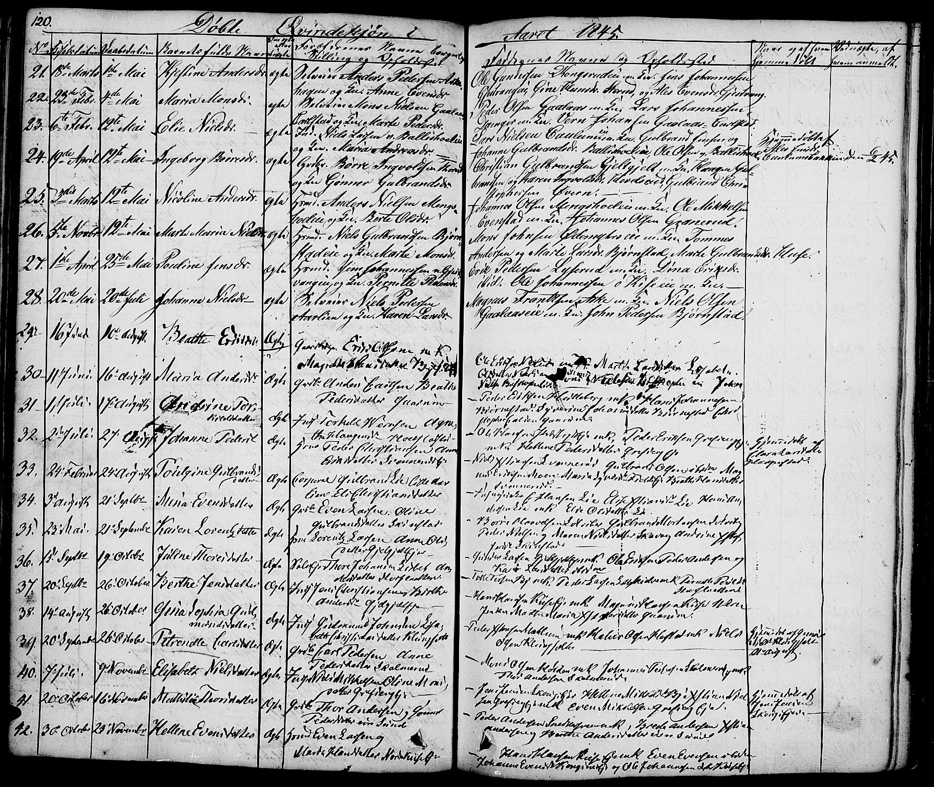 Nes prestekontor, Hedmark, AV/SAH-PREST-020/K/Ka/L0003: Parish register (official) no. 3, 1827-1851, p. 120