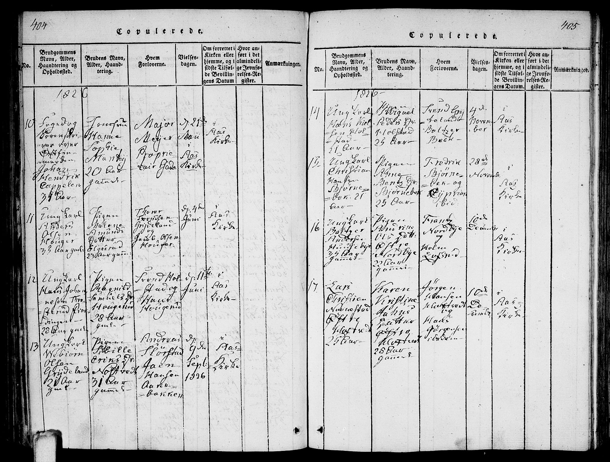 Ås prestekontor Kirkebøker, AV/SAO-A-10894/F/Fa/L0004: Parish register (official) no. I 4, 1818-1826, p. 404-405