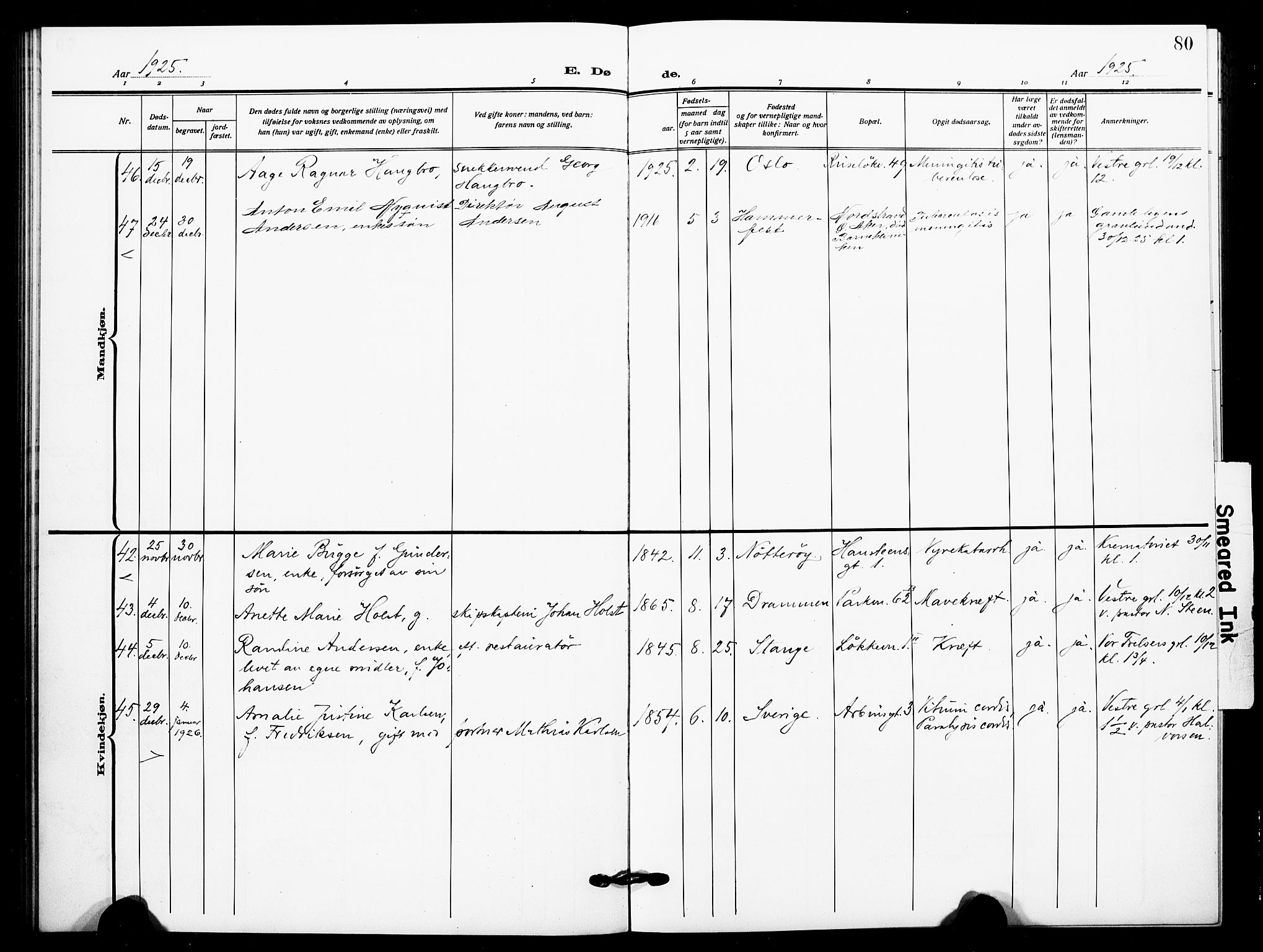 Johannes prestekontor Kirkebøker, AV/SAO-A-10852/F/Fa/L0012: Parish register (official) no. 12, 1918-1930, p. 80