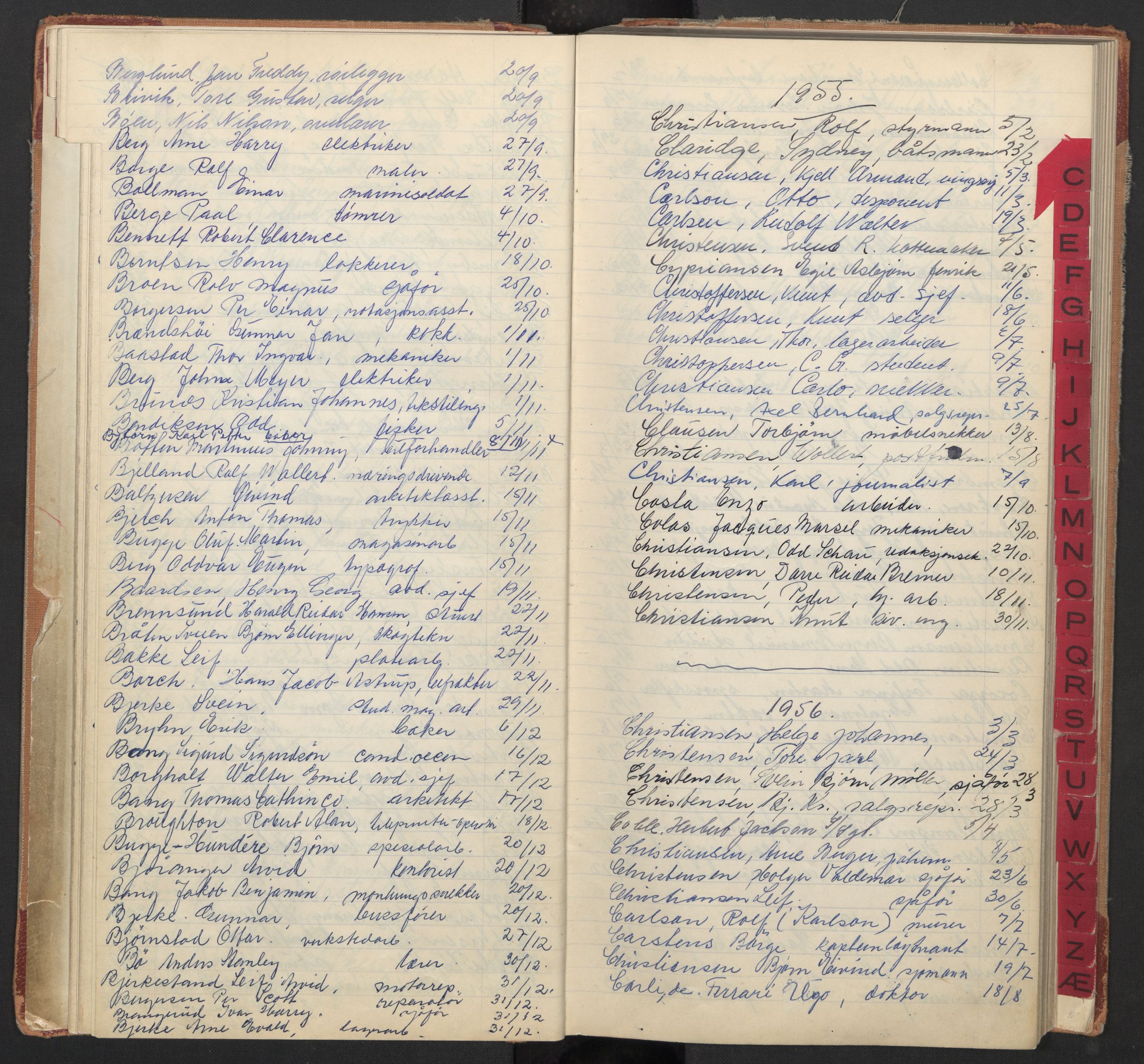 Oslo byfogd avd. I, AV/SAO-A-10220/L/La/L0009: Vigselsregister, 1955-1958, p. 23