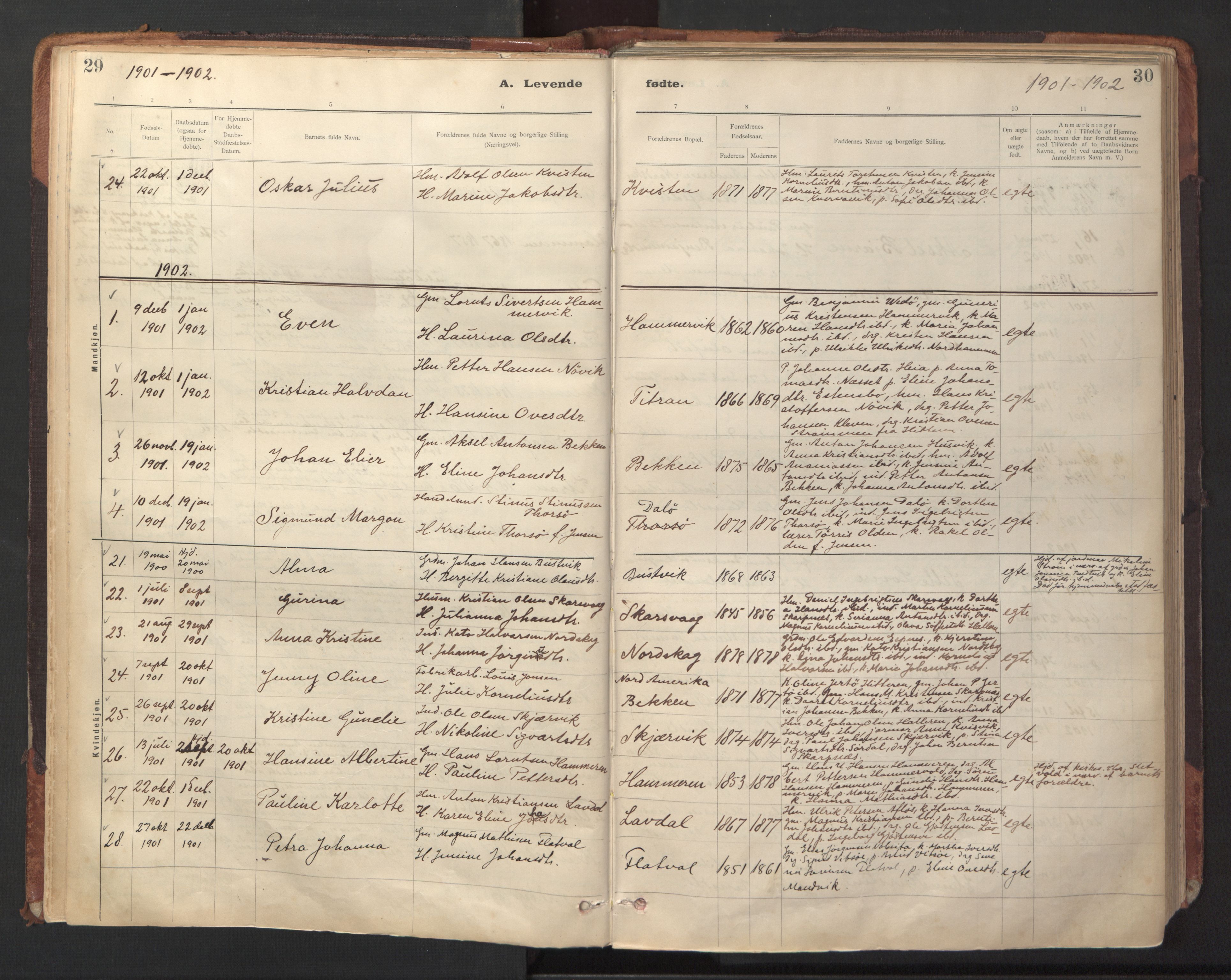 Ministerialprotokoller, klokkerbøker og fødselsregistre - Sør-Trøndelag, SAT/A-1456/641/L0596: Parish register (official) no. 641A02, 1898-1915, p. 29-30