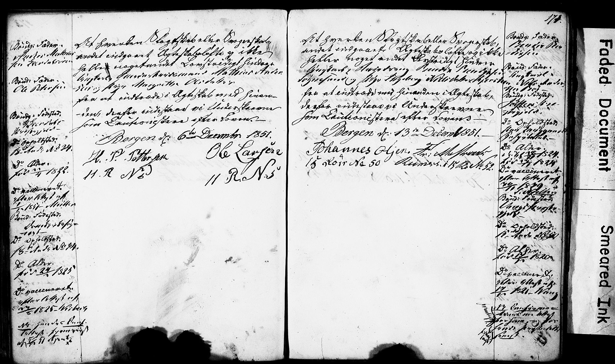 Domkirken sokneprestembete, SAB/A-74801: Best man's statements no. II.5.4, 1845-1852, p. 174