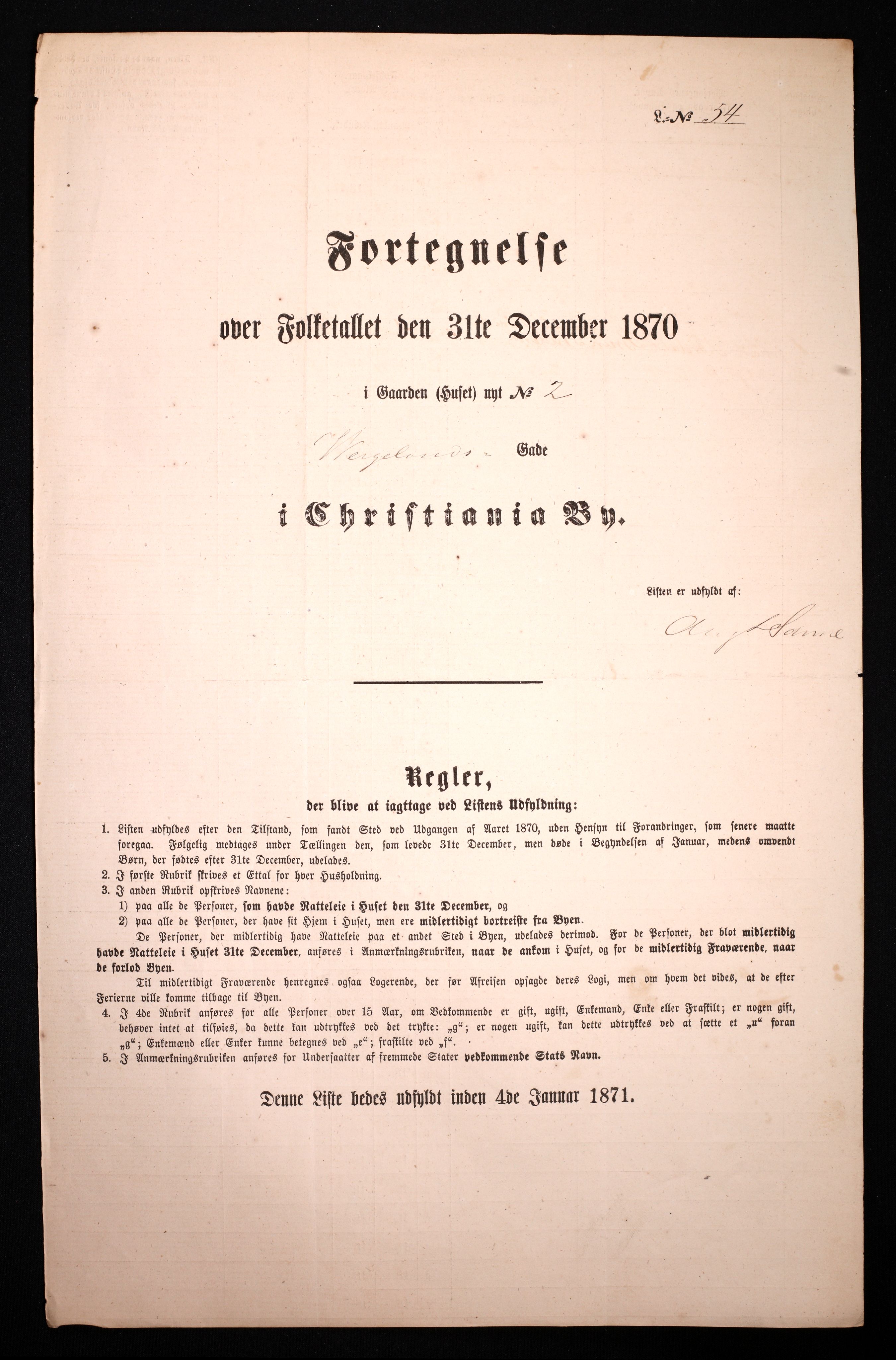 RA, 1870 census for 0301 Kristiania, 1870, p. 4605