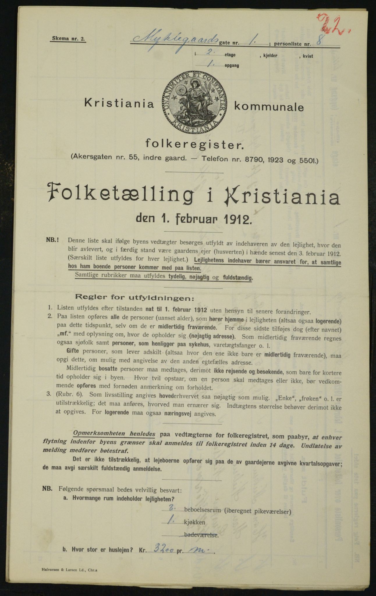 OBA, Municipal Census 1912 for Kristiania, 1912, p. 68722