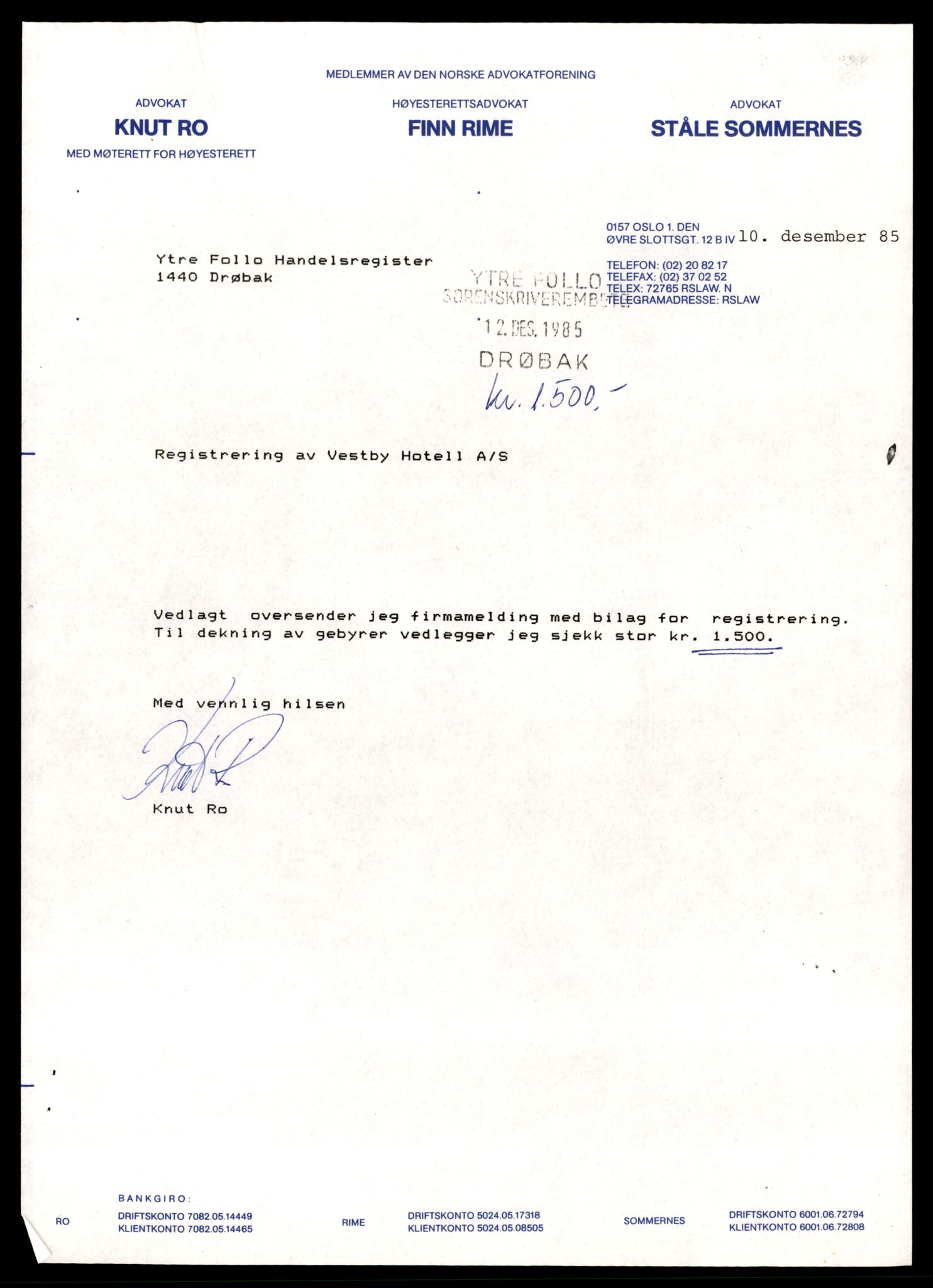 Ytre Follo tingrett, AV/SAT-A-10177/K/Kb/Kba/L0025: Aksjeselskap, Vestby H - W, 1890-1989, p. 3