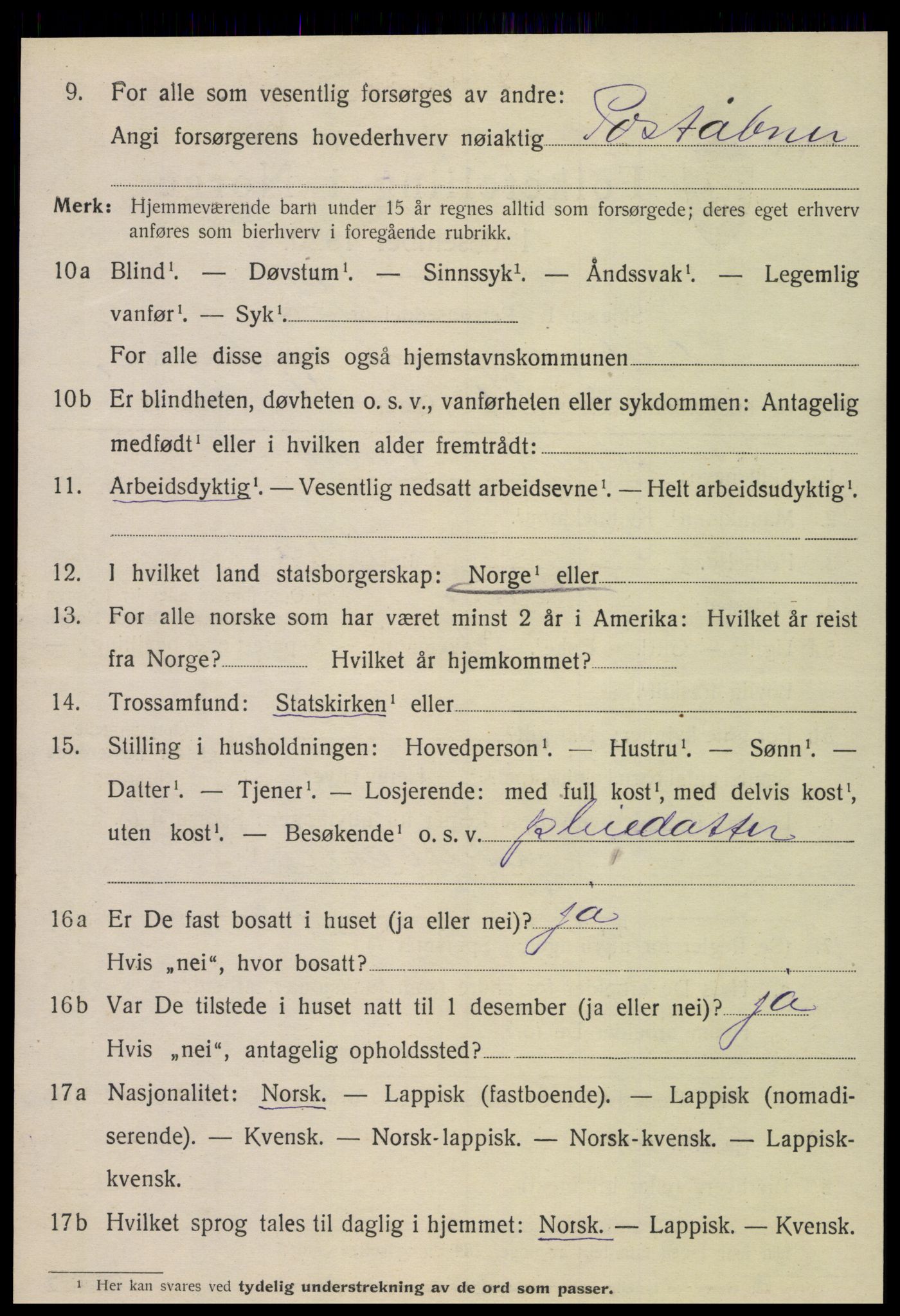 SAT, 1920 census for Rødøy, 1920, p. 2121