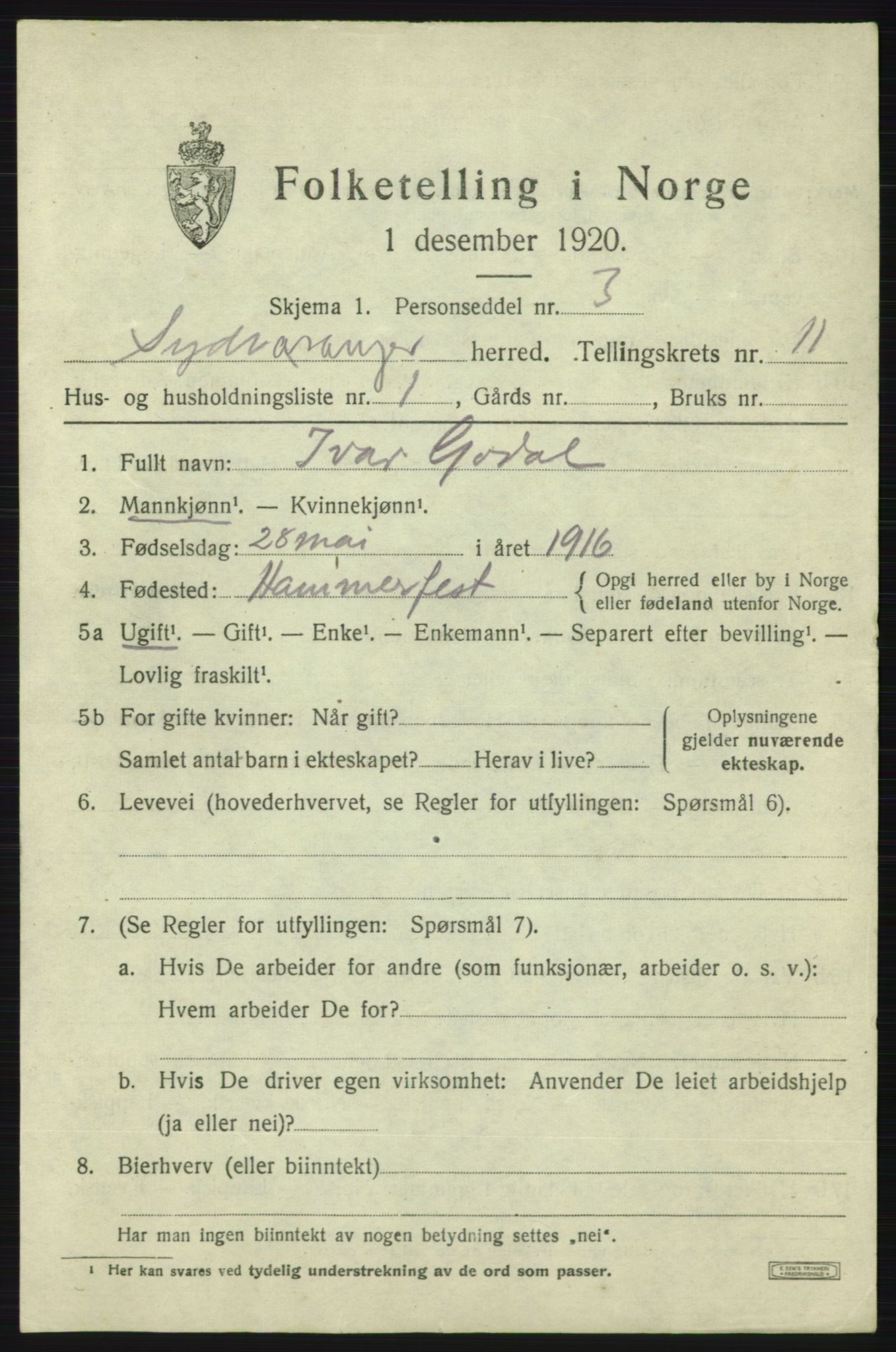 SATØ, 1920 census for Sør-Varanger, 1920, p. 7096