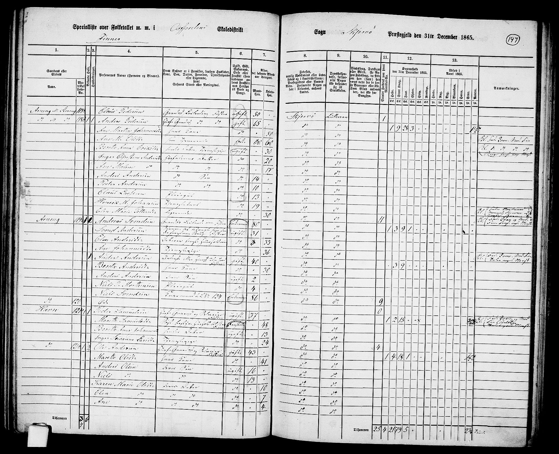 RA, 1865 census for Skjervøy, 1865, p. 29