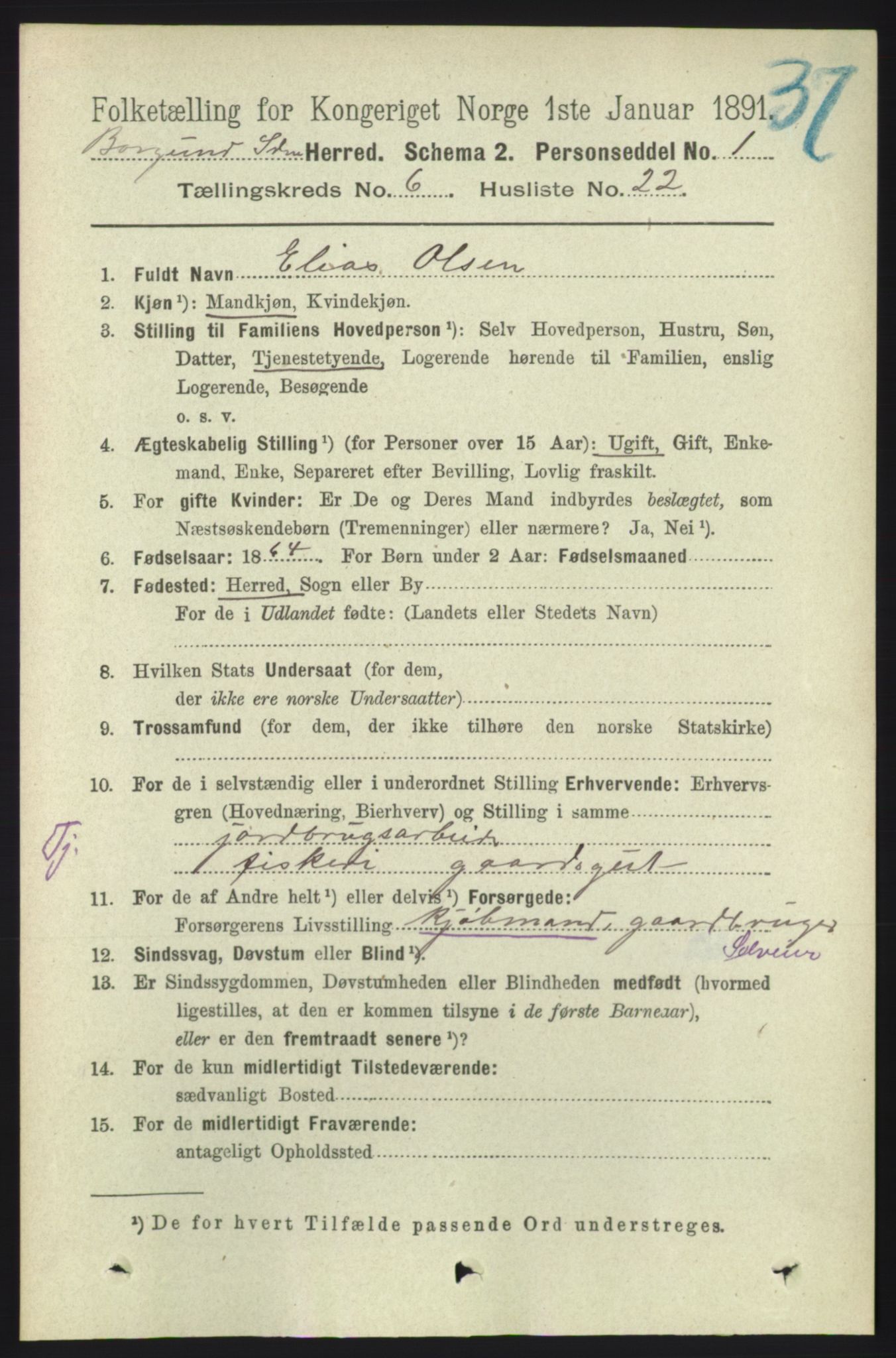 RA, 1891 census for 1531 Borgund, 1891, p. 1701