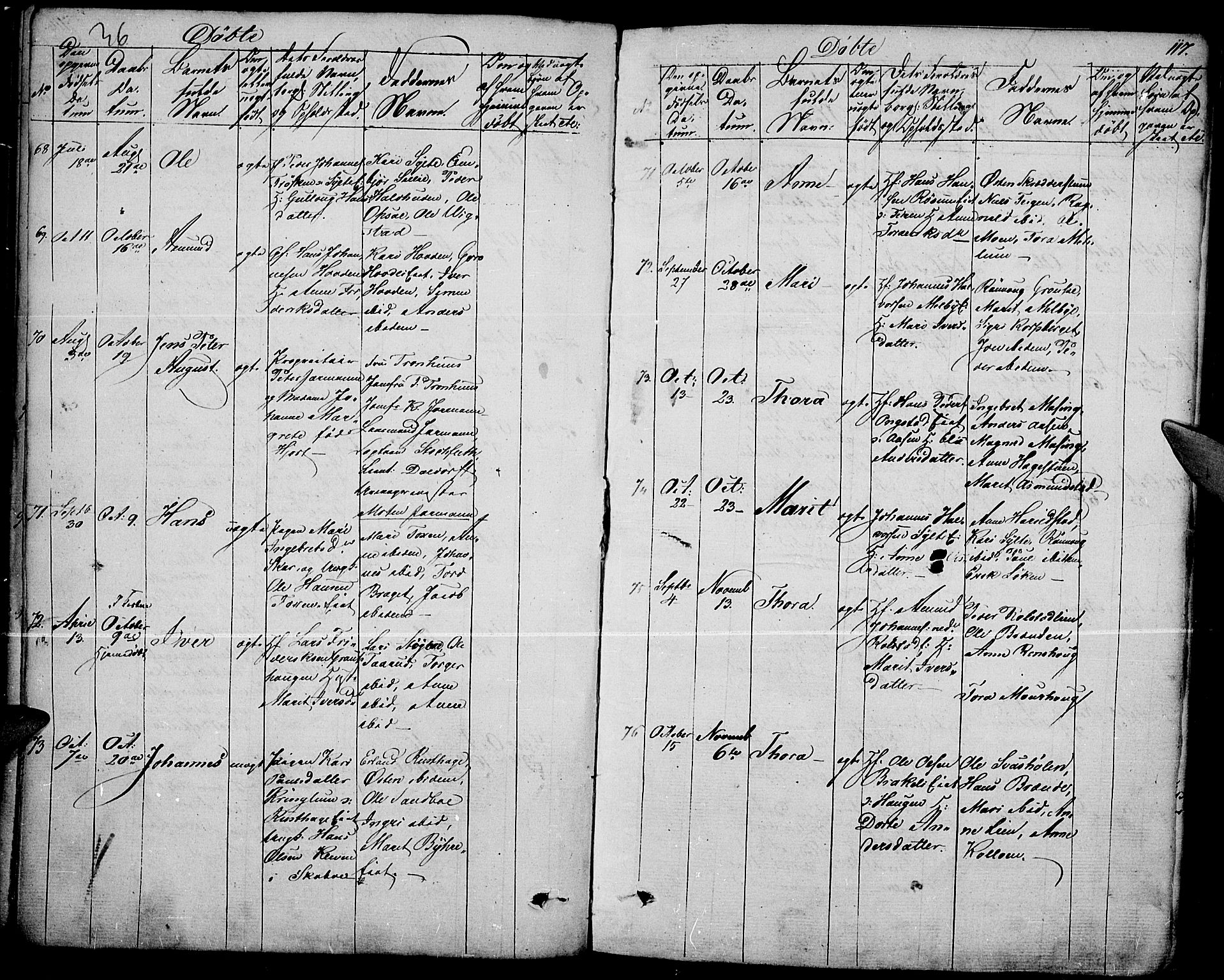 Fron prestekontor, SAH/PREST-078/H/Ha/Haa/L0003: Parish register (official) no. 3, 1828-1838, p. 117