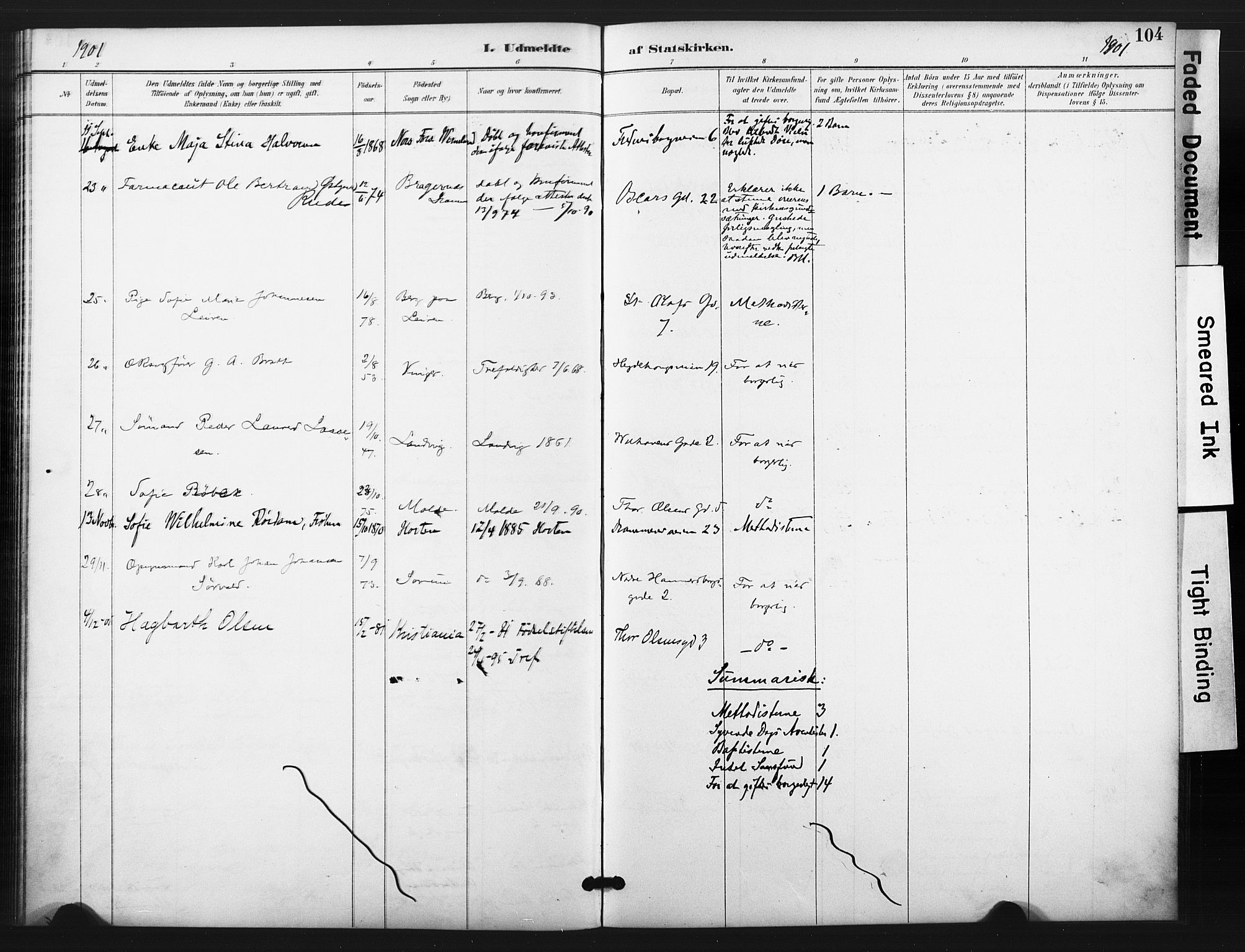 Trefoldighet prestekontor Kirkebøker, AV/SAO-A-10882/F/Ff/L0002: Parish register (official) no. VI 2, 1891-1918, p. 104