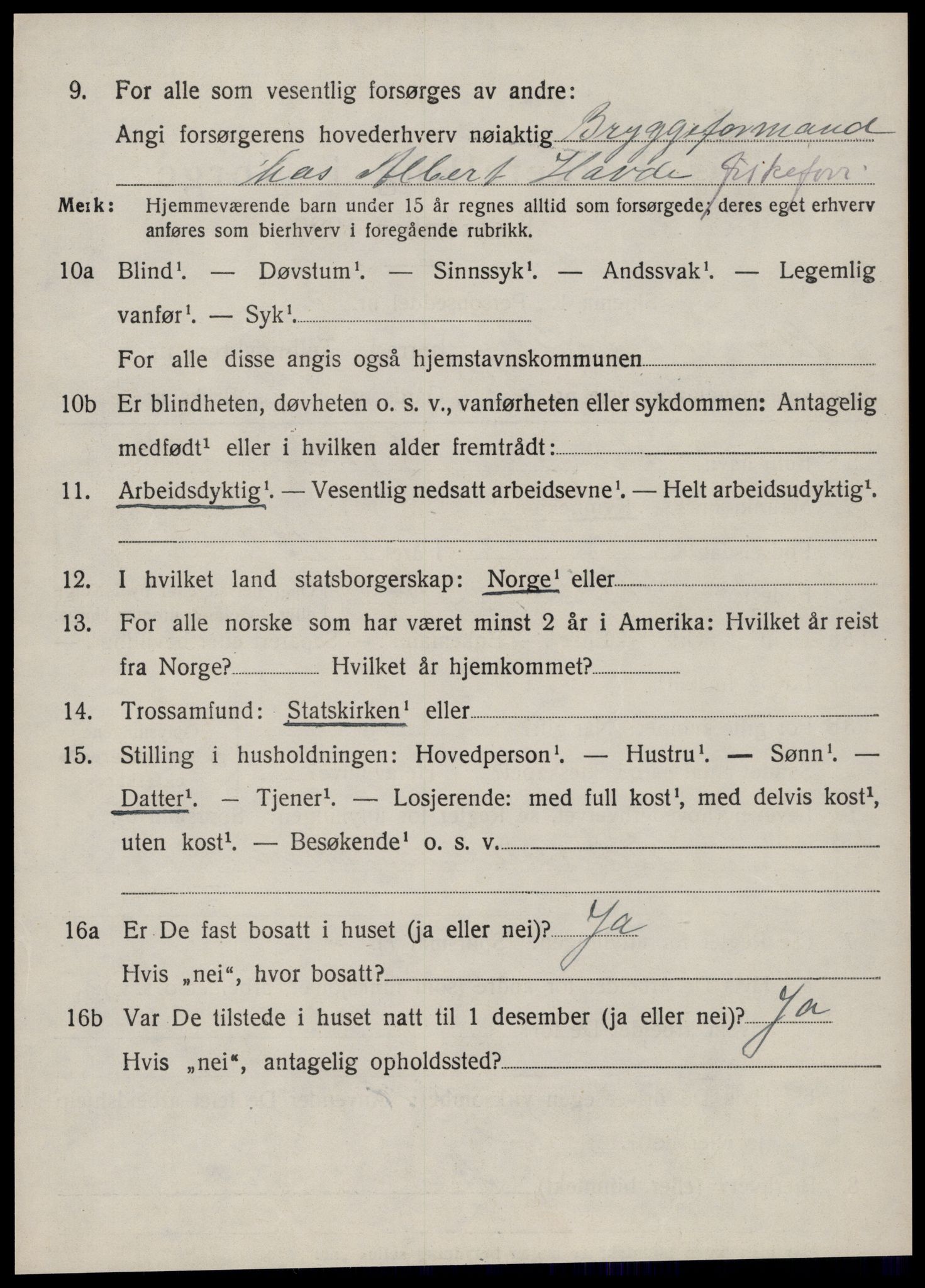 SAT, 1920 census for Borgund, 1920, p. 10321