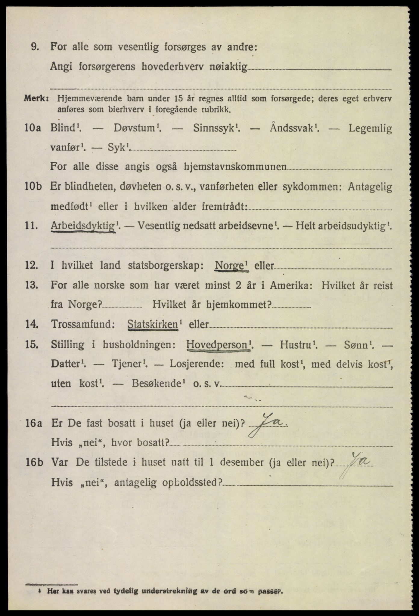 SAH, 1920 census for Tynset, 1920, p. 8305