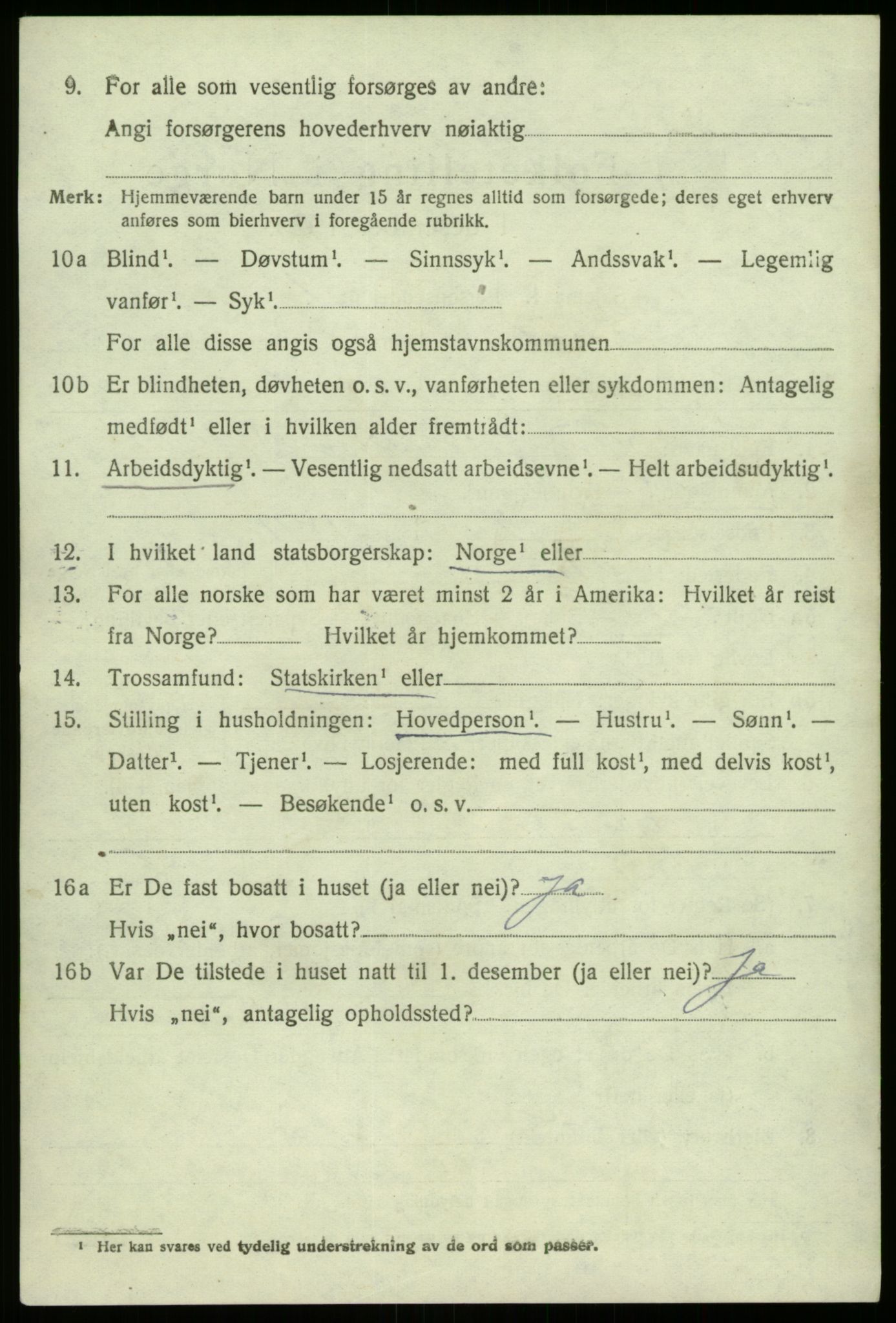 SAB, 1920 census for Lavik, 1920, p. 589