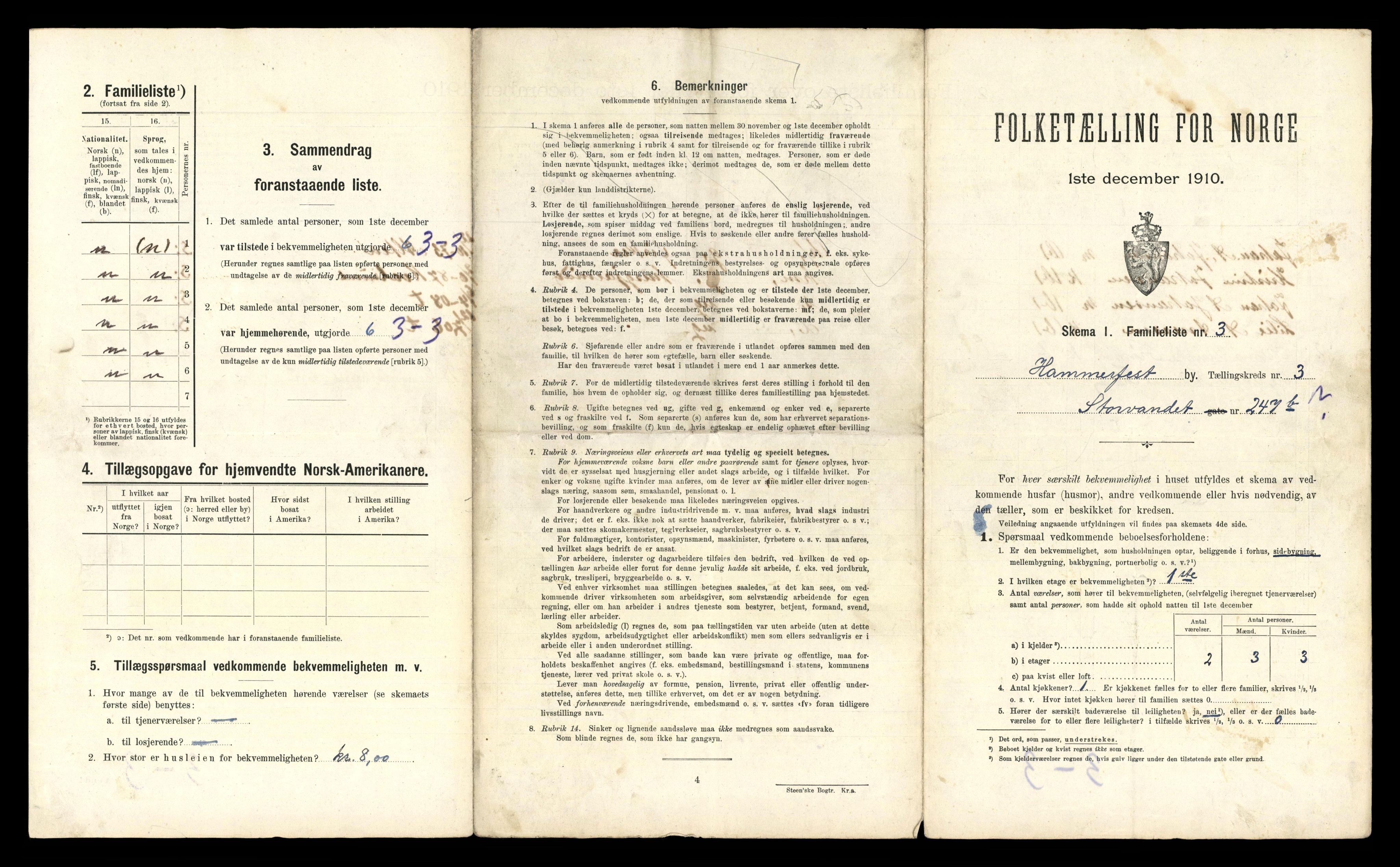 RA, 1910 census for Hammerfest, 1910, p. 1358