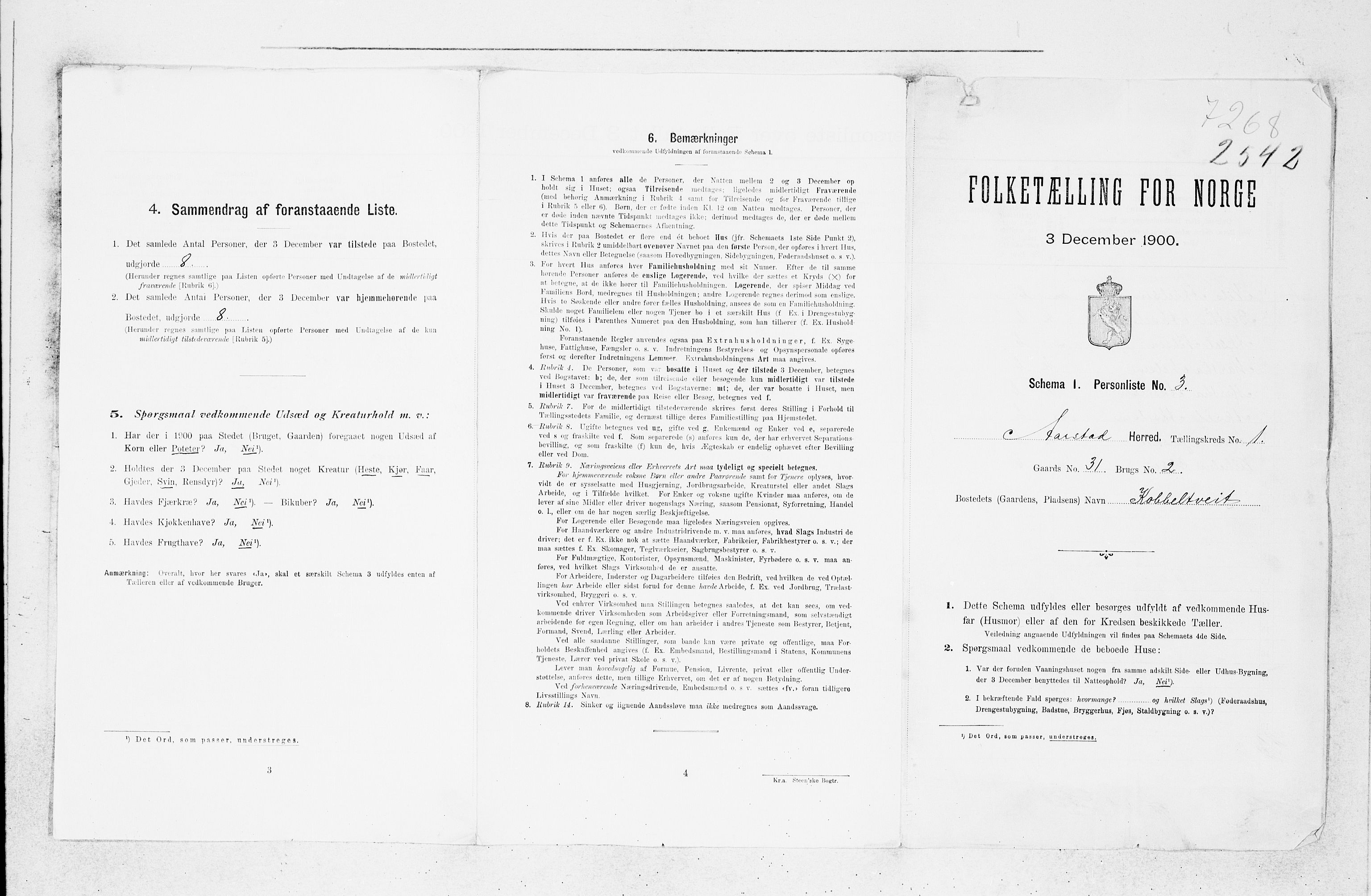 SAB, 1900 census for Årstad, 1900, p. 18