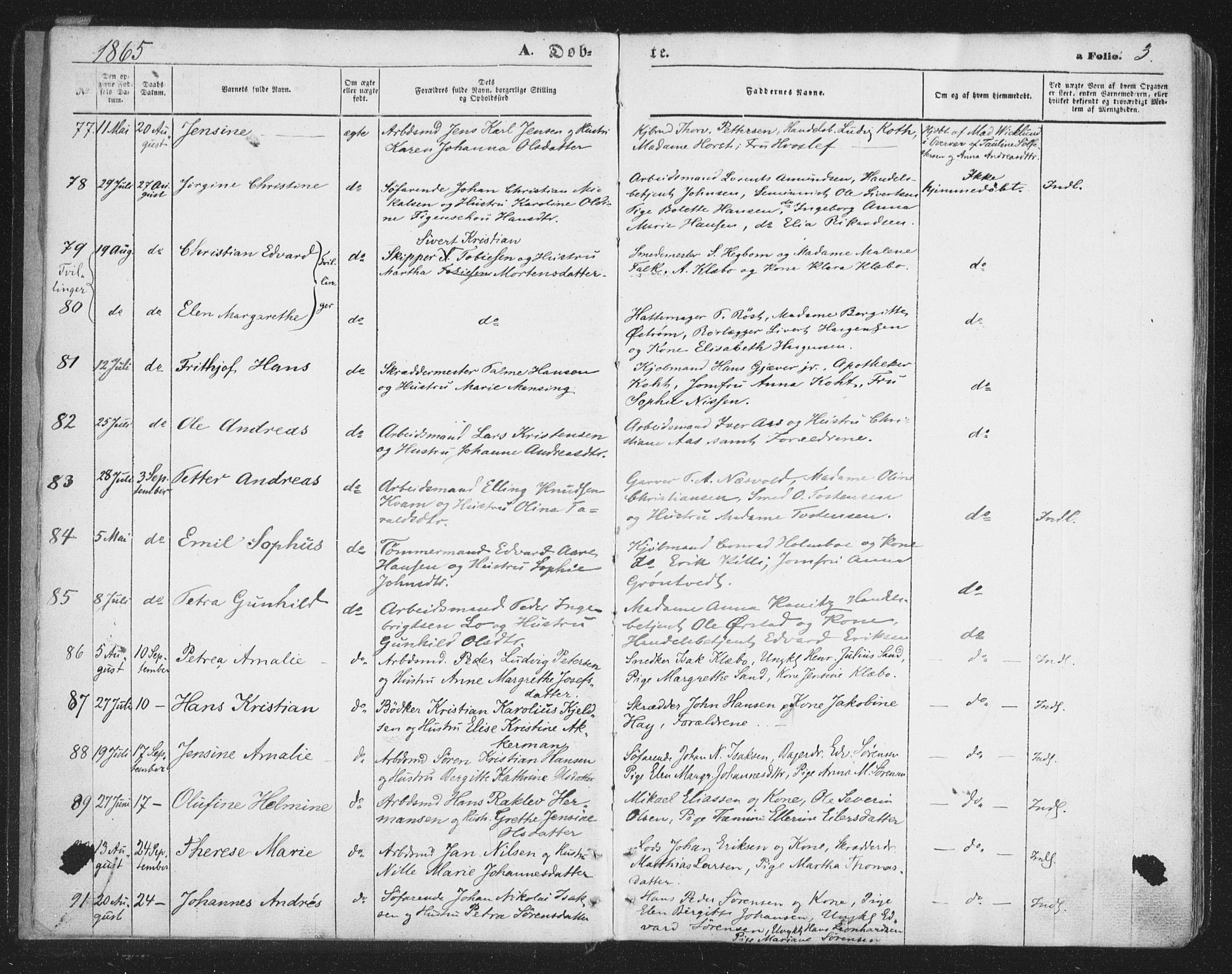 Tromsø sokneprestkontor/stiftsprosti/domprosti, SATØ/S-1343/G/Ga/L0012kirke: Parish register (official) no. 12, 1865-1871, p. 3