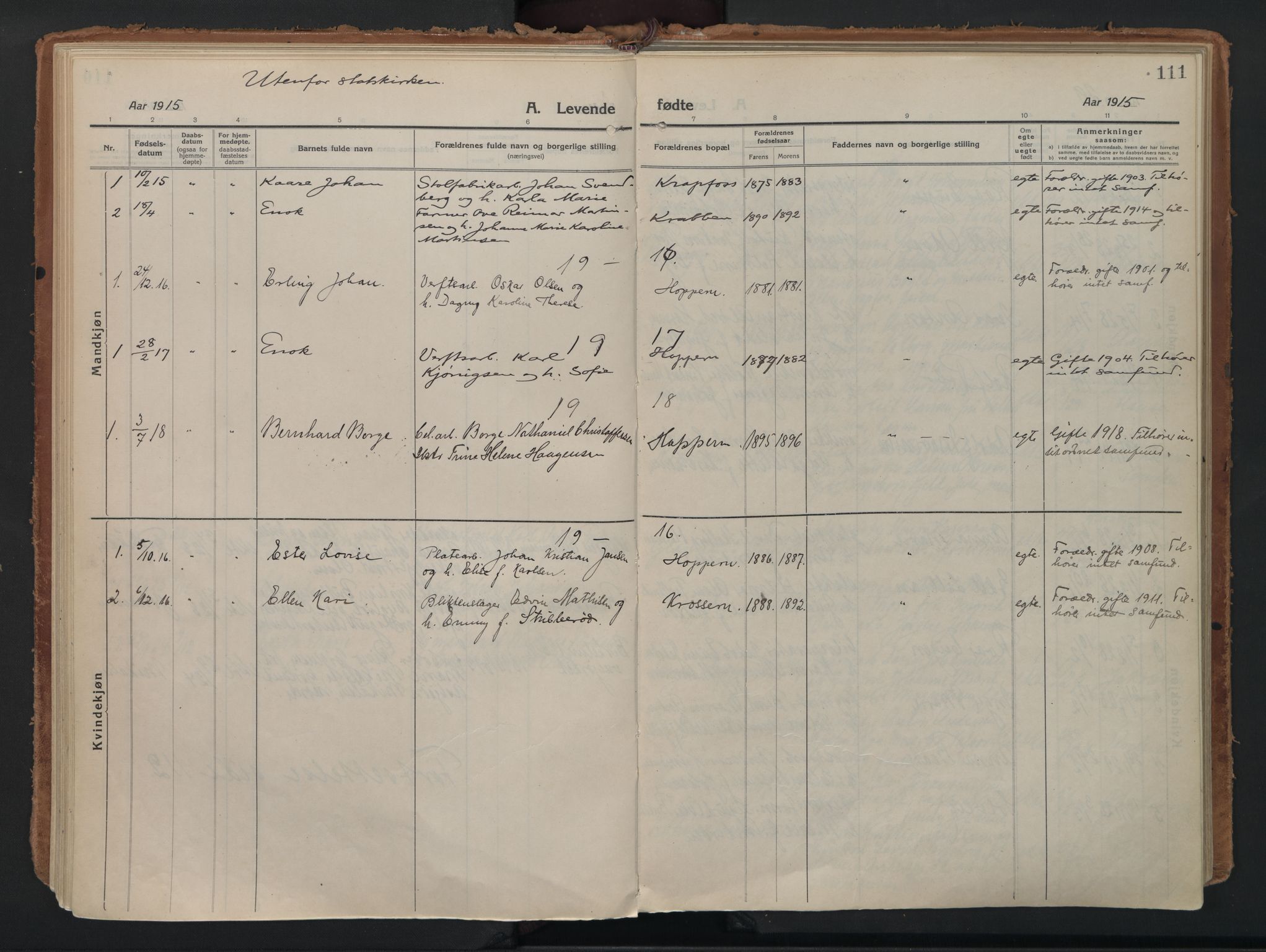 Moss prestekontor Kirkebøker, AV/SAO-A-2003/F/Fc/L0004: Parish register (official) no. III 4, 1915-1929, p. 111