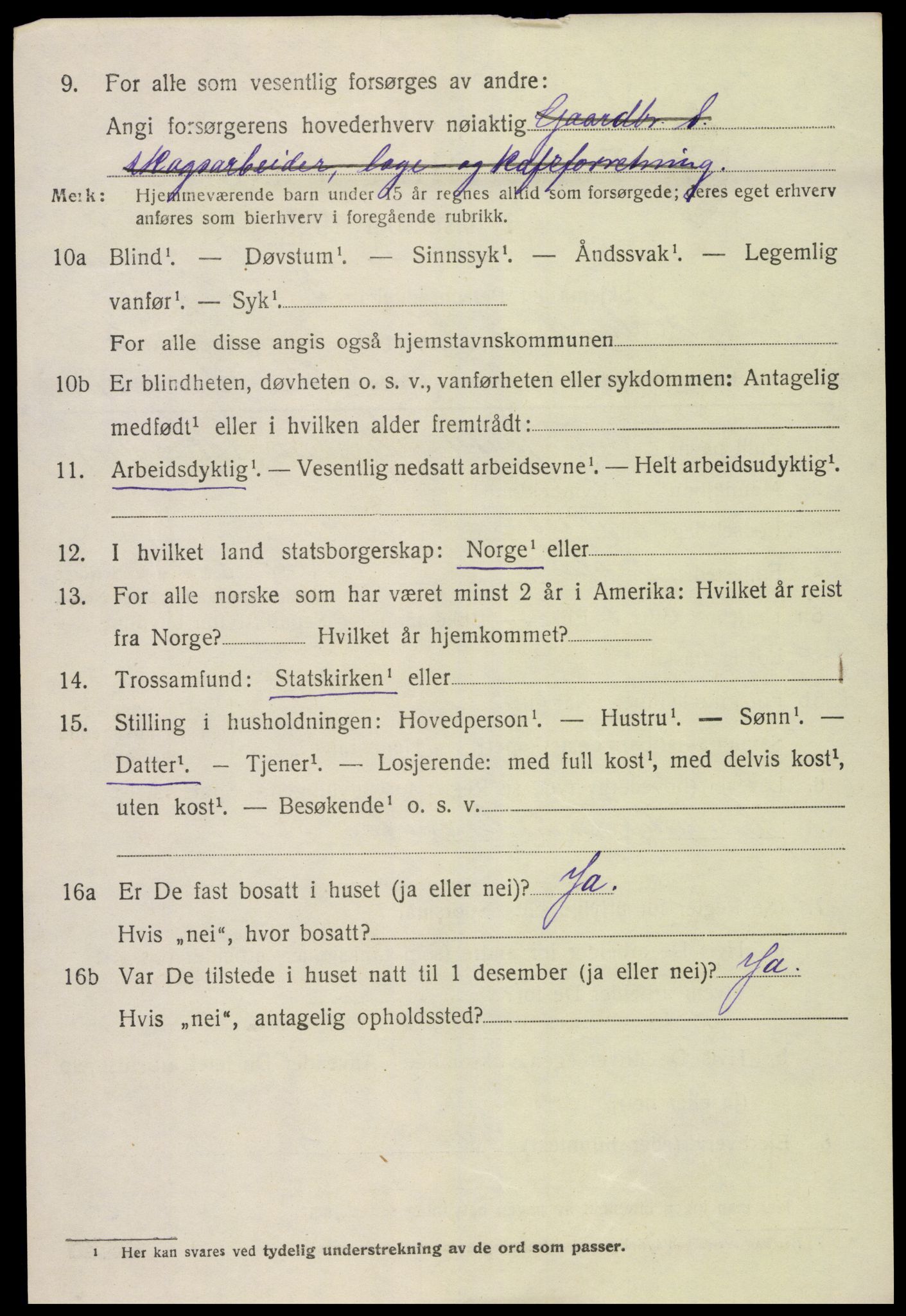 SAK, 1920 census for Froland, 1920, p. 3852