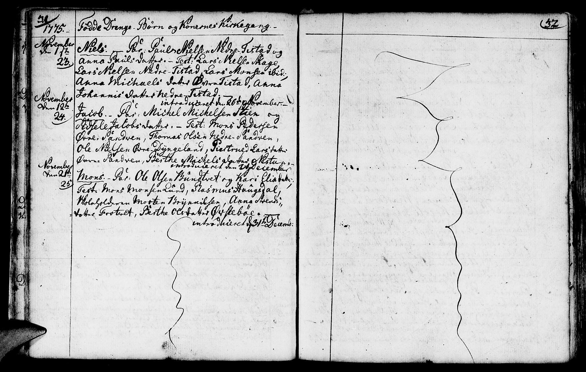 Fana Sokneprestembete, AV/SAB-A-75101/H/Haa/Haaa/L0005: Parish register (official) no. A 5, 1773-1799, p. 31-32