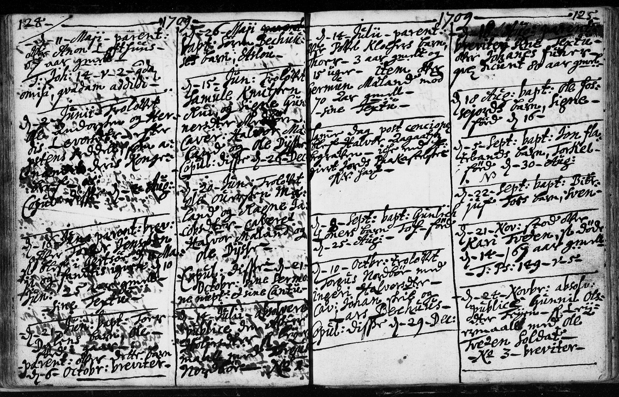 Hjartdal kirkebøker, SAKO/A-270/F/Fa/L0001: Parish register (official) no. I 1, 1685-1714, p. 124-125