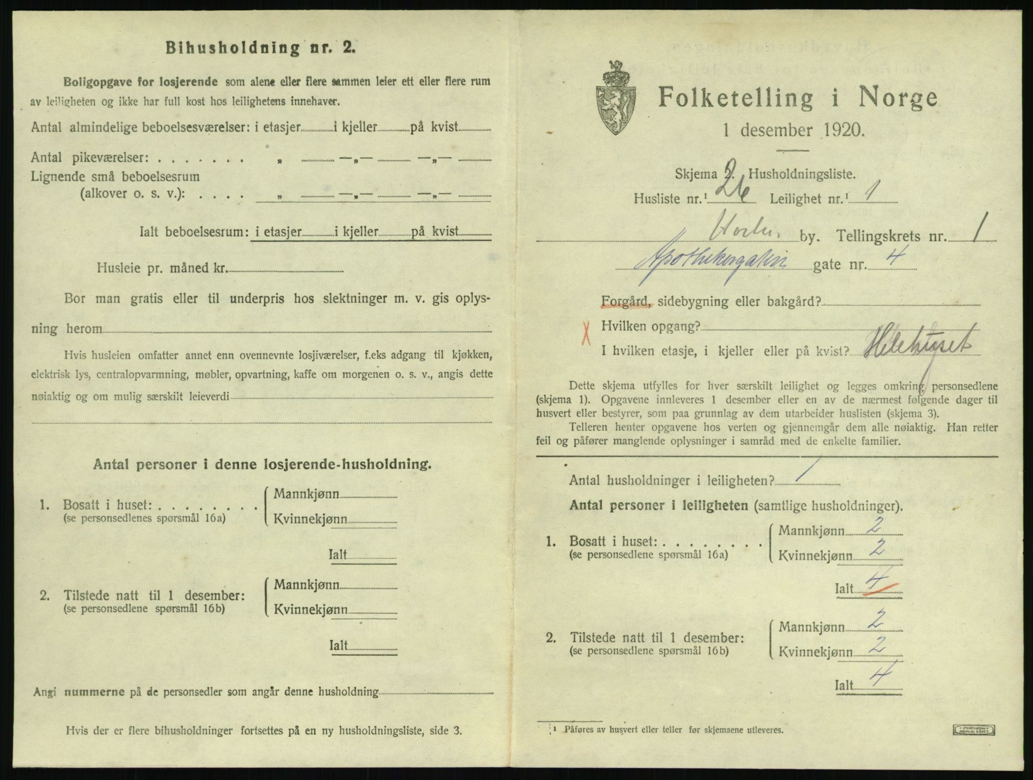 SAKO, 1920 census for Horten, 1920, p. 3009