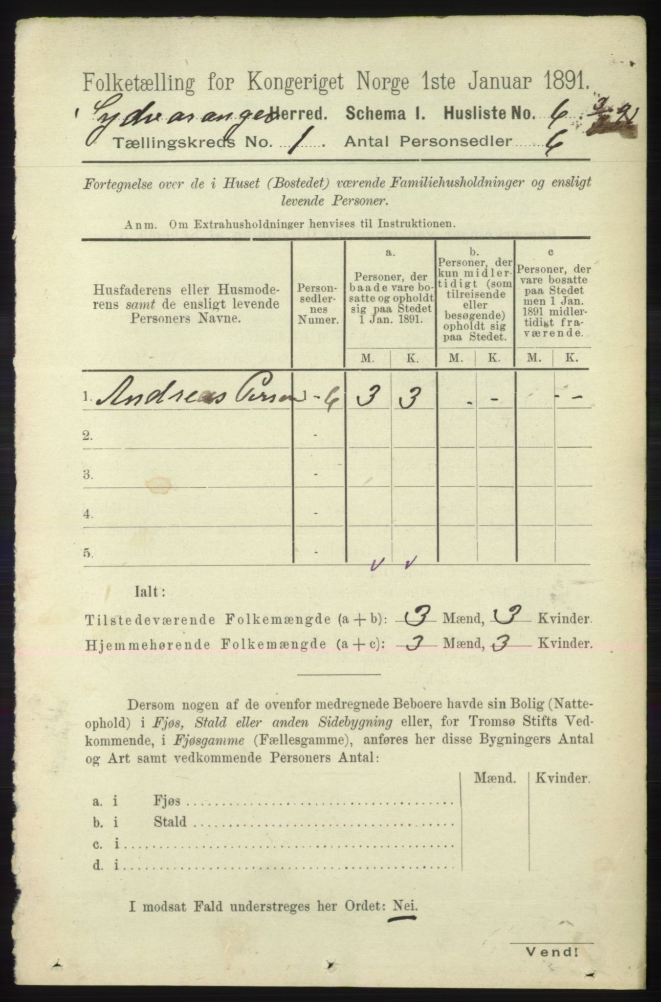 RA, 1891 census for 2030 Sør-Varanger, 1891, p. 26