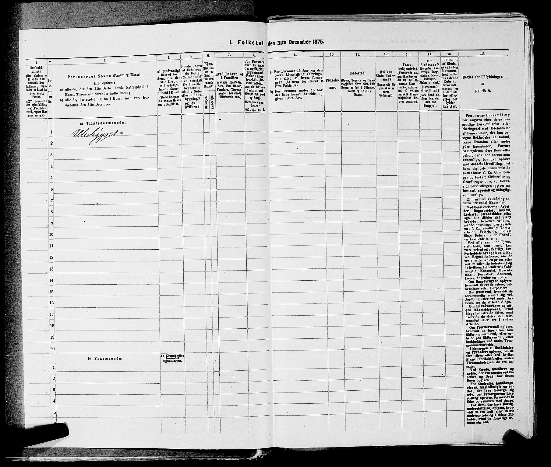 SAKO, 1875 census for 0711L Strømm/Strømm, 1875, p. 171