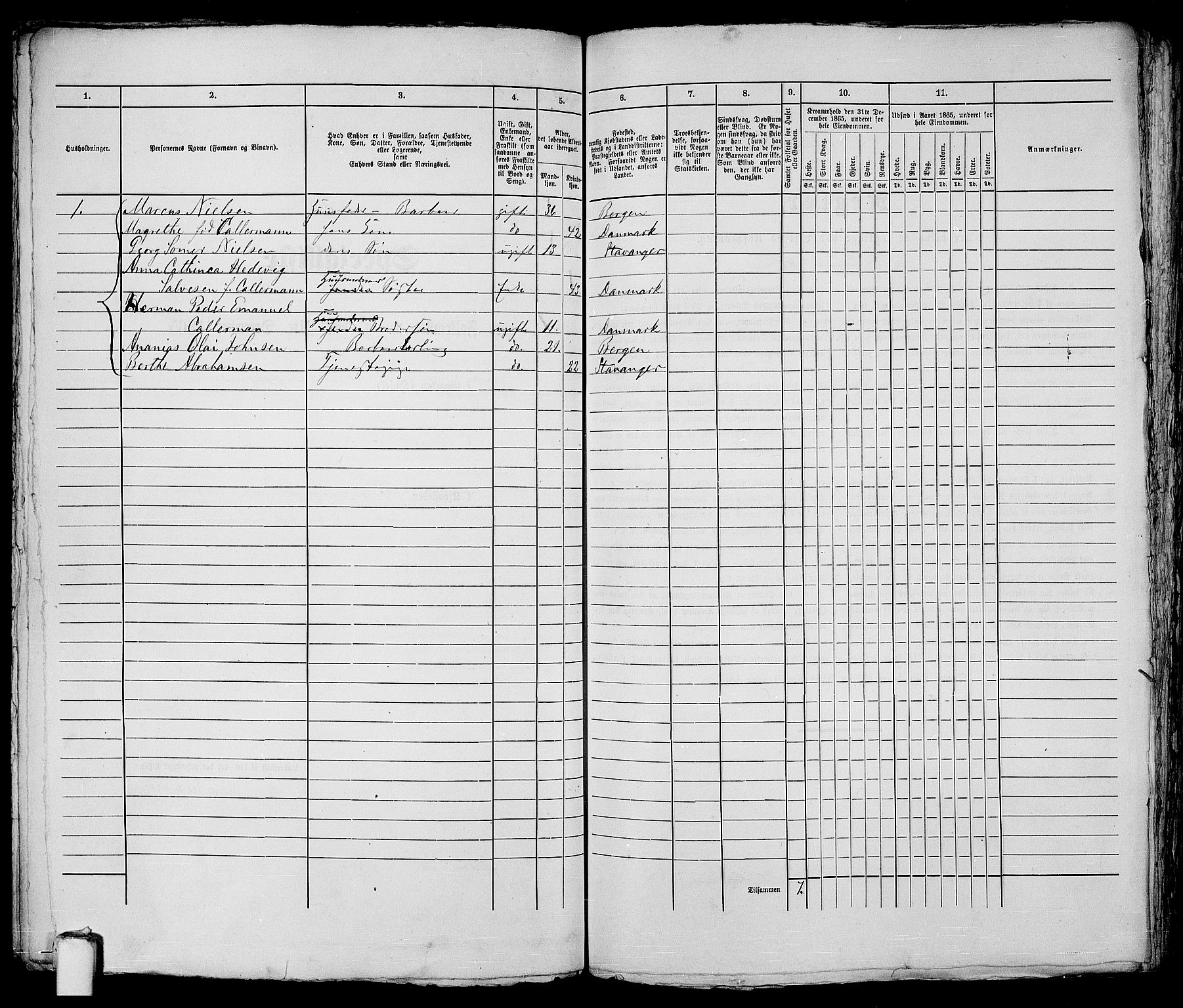 RA, 1865 census for Stavanger, 1865, p. 226