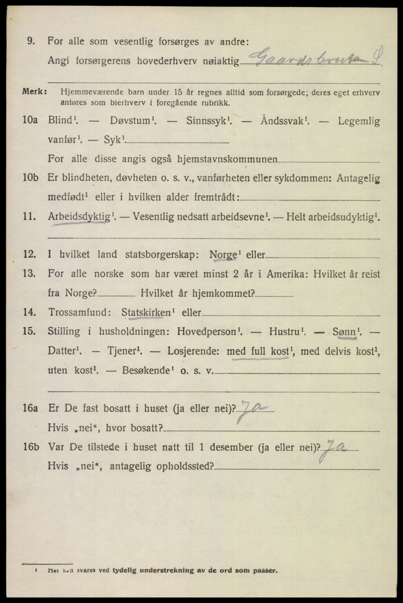 SAK, 1920 census for Kvinesdal, 1920, p. 2096